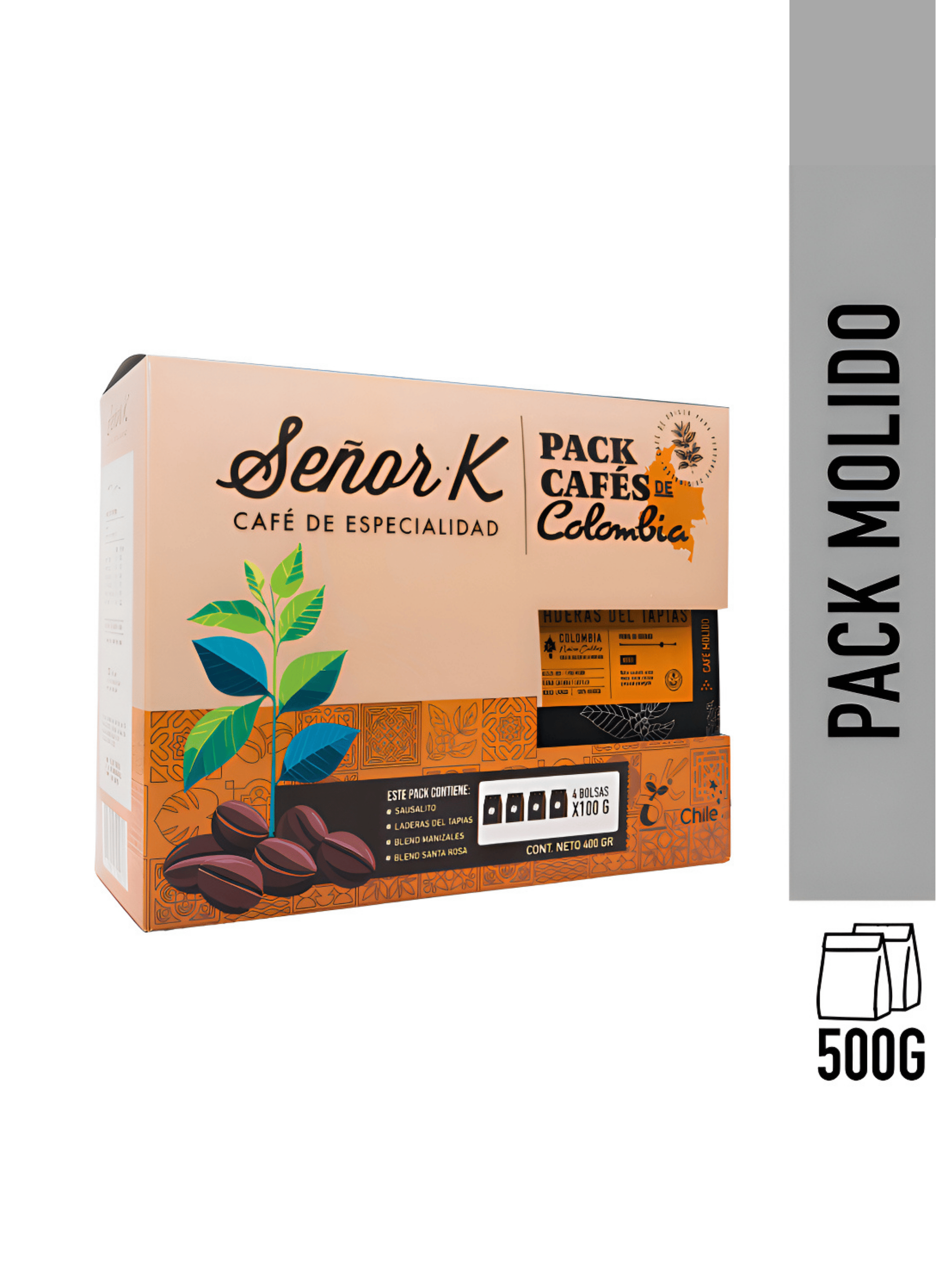 Pack Molido Cafés De Colombia 4x100grs Café Señor K-0