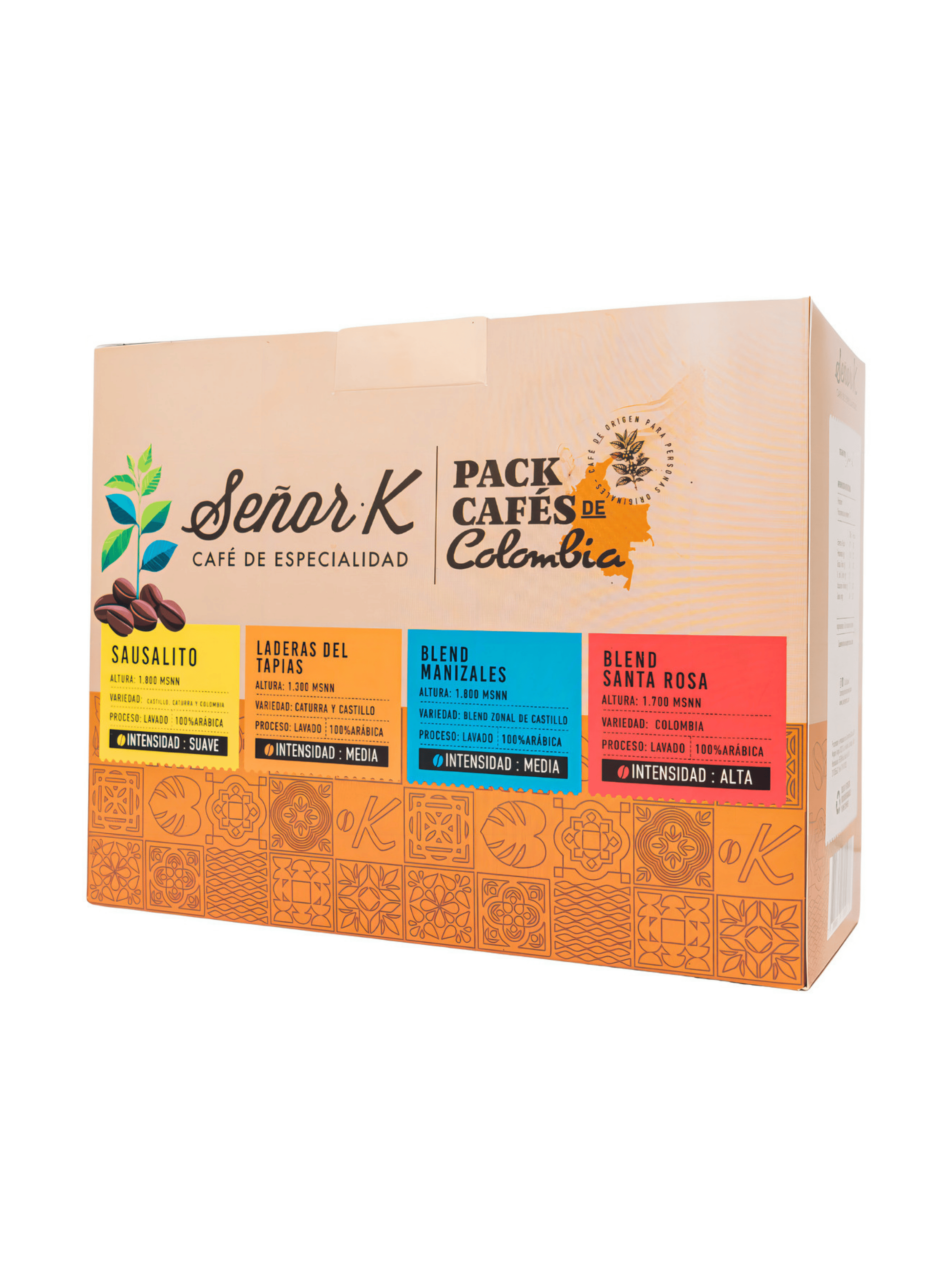 Pack Grano Entero Cafés De Colombia 4x100grs Café Señor K-1