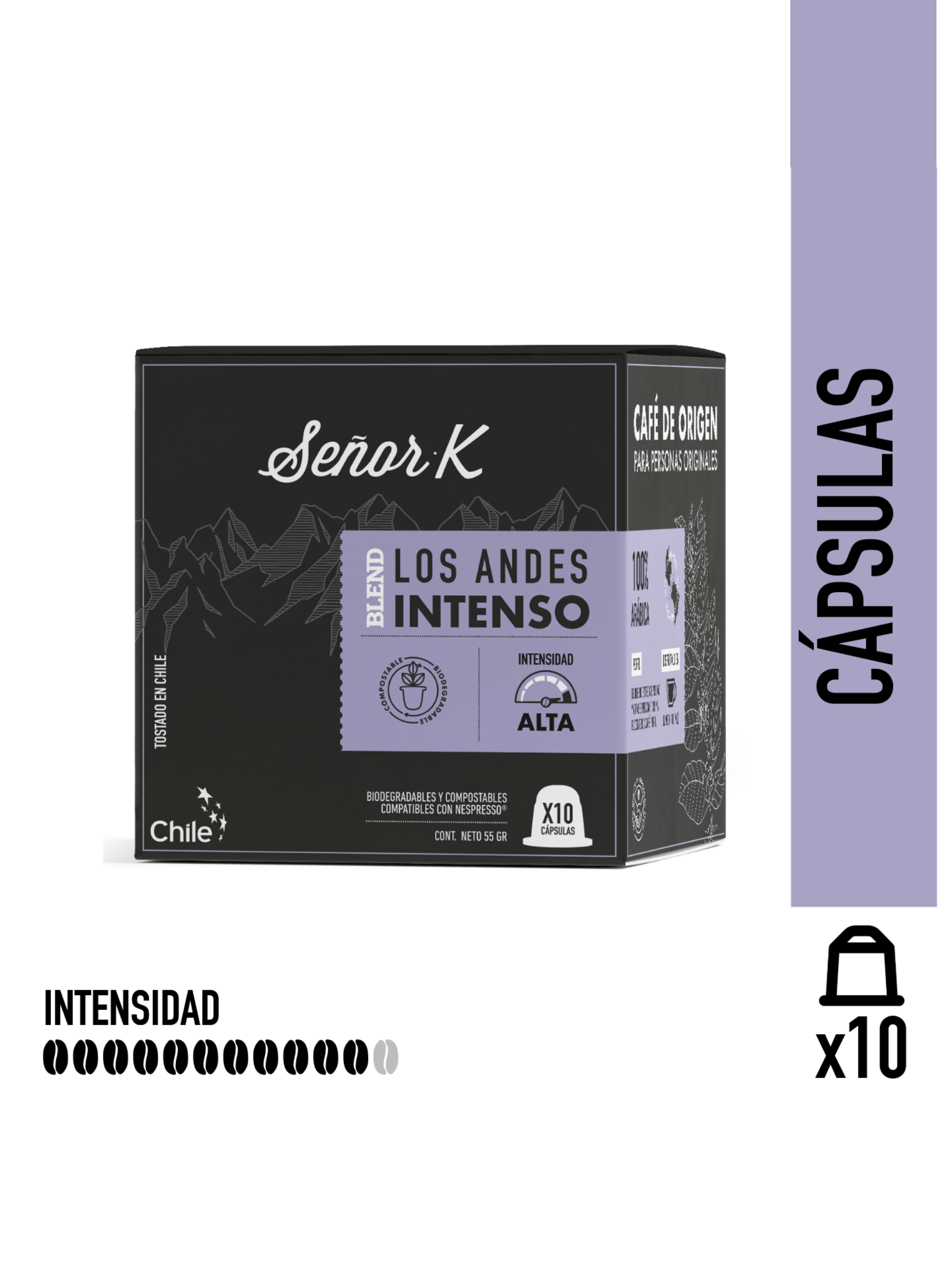 Cápsulas Espresso Tueste Intenso Señor K Andes 10 Unidades-0