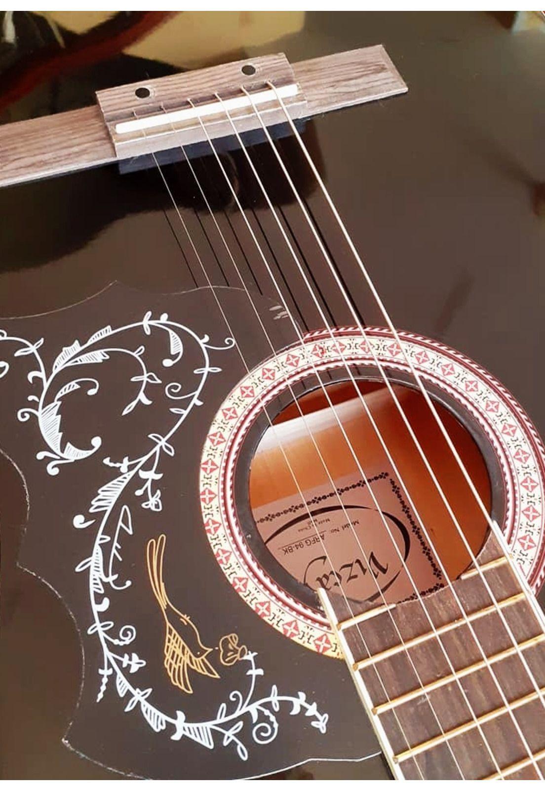 Guitarra Acústica Metálica Vizcaya Arfg94 Negra-2