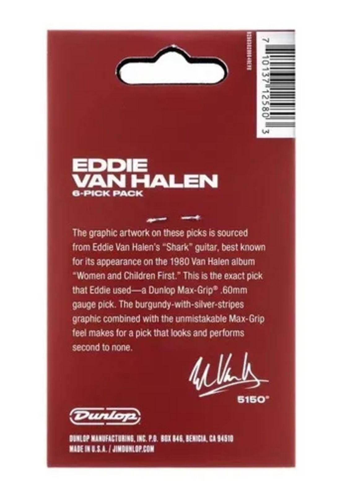 Pack de 6 uñetas Van Halen Dunlop EVHP07 SHARK .60mm Nylon-3