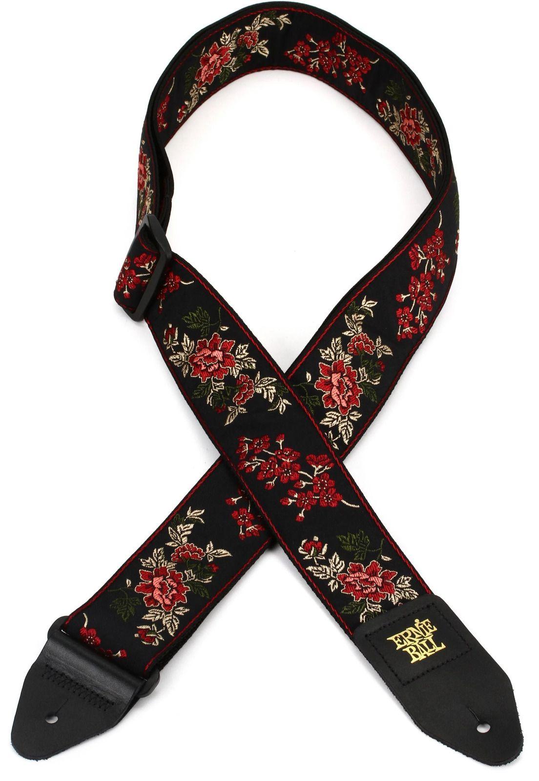 CORREA DE GUITARRA ERNIE BALL RED ROSE JACQUARD P04142-3