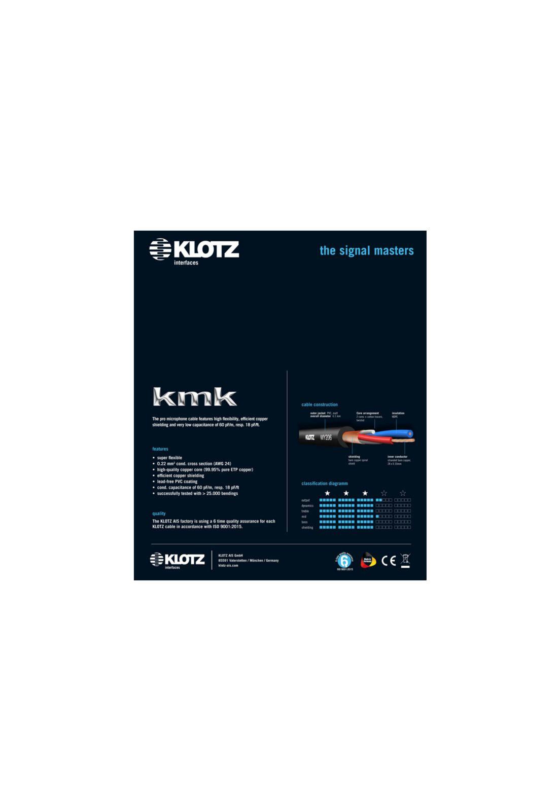 Cable de micrófono Klotz XLR M1FM1K0500 5 mts-3