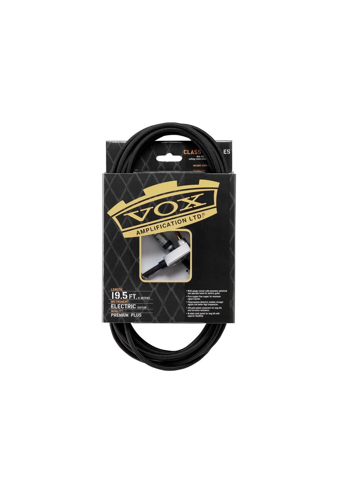 Cable para guitarra Vox VGC-19BK color negro 6 metros-2