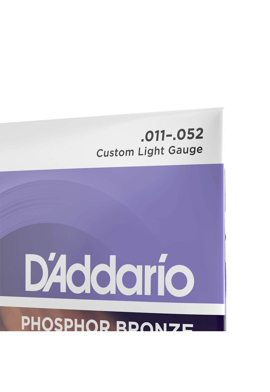 Set cuerdas de Phosphor Bronze D'addario EJ26 Custom Light-3