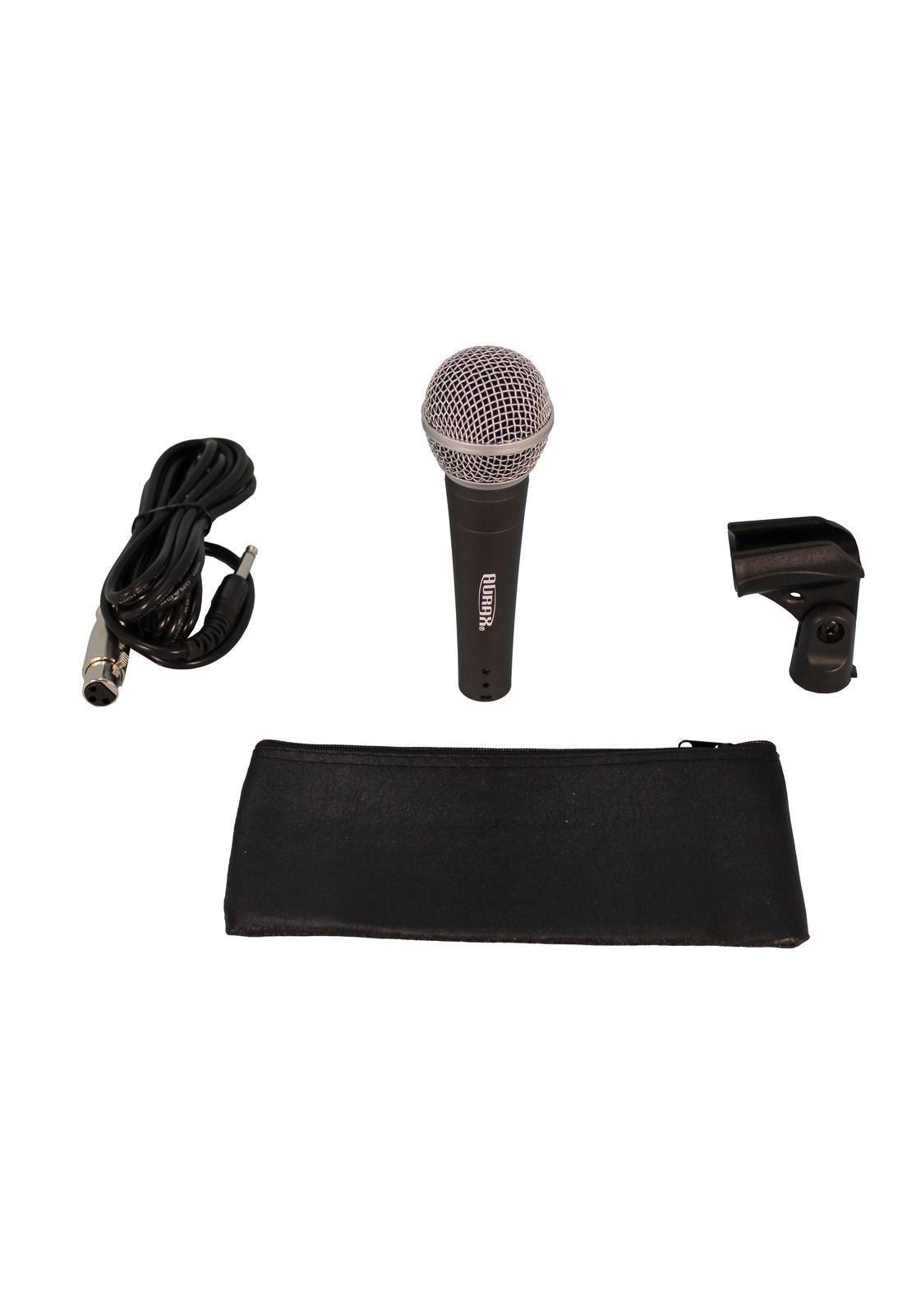 Micrófono Vocal dinámico Aurax GAM-S58 con pinza y cable-0