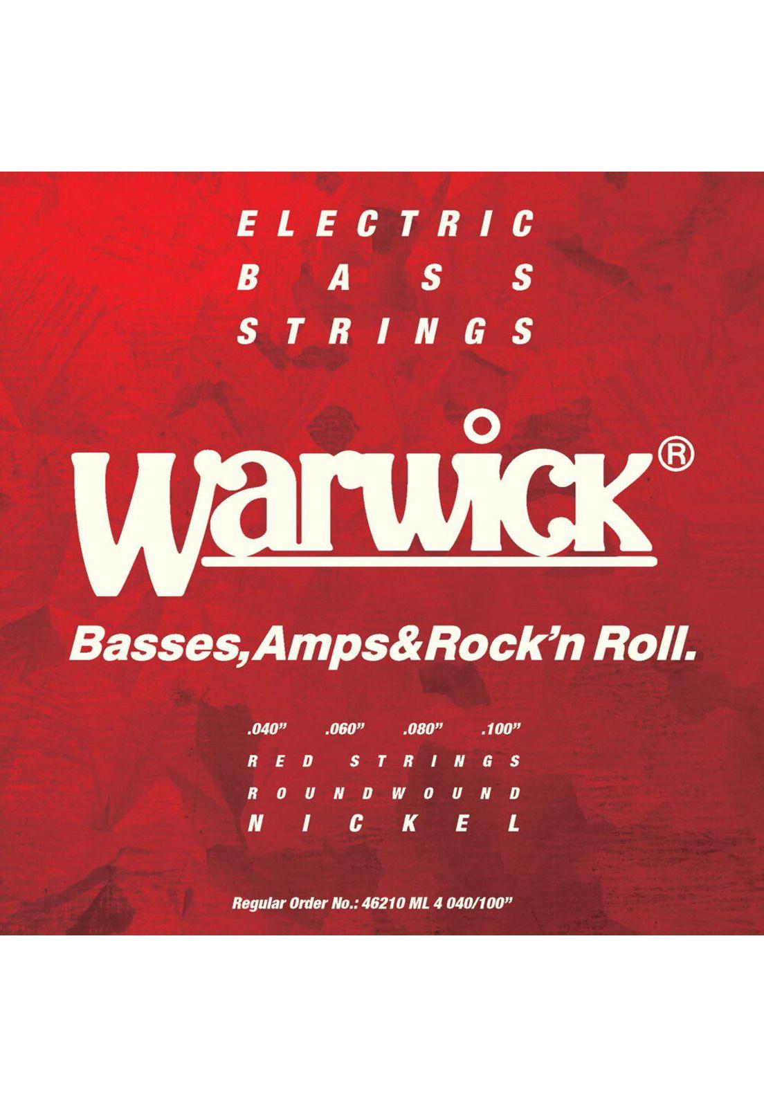 Set de 4 cuerdas para bajo Warwick 46210 ML RED 040-100-1