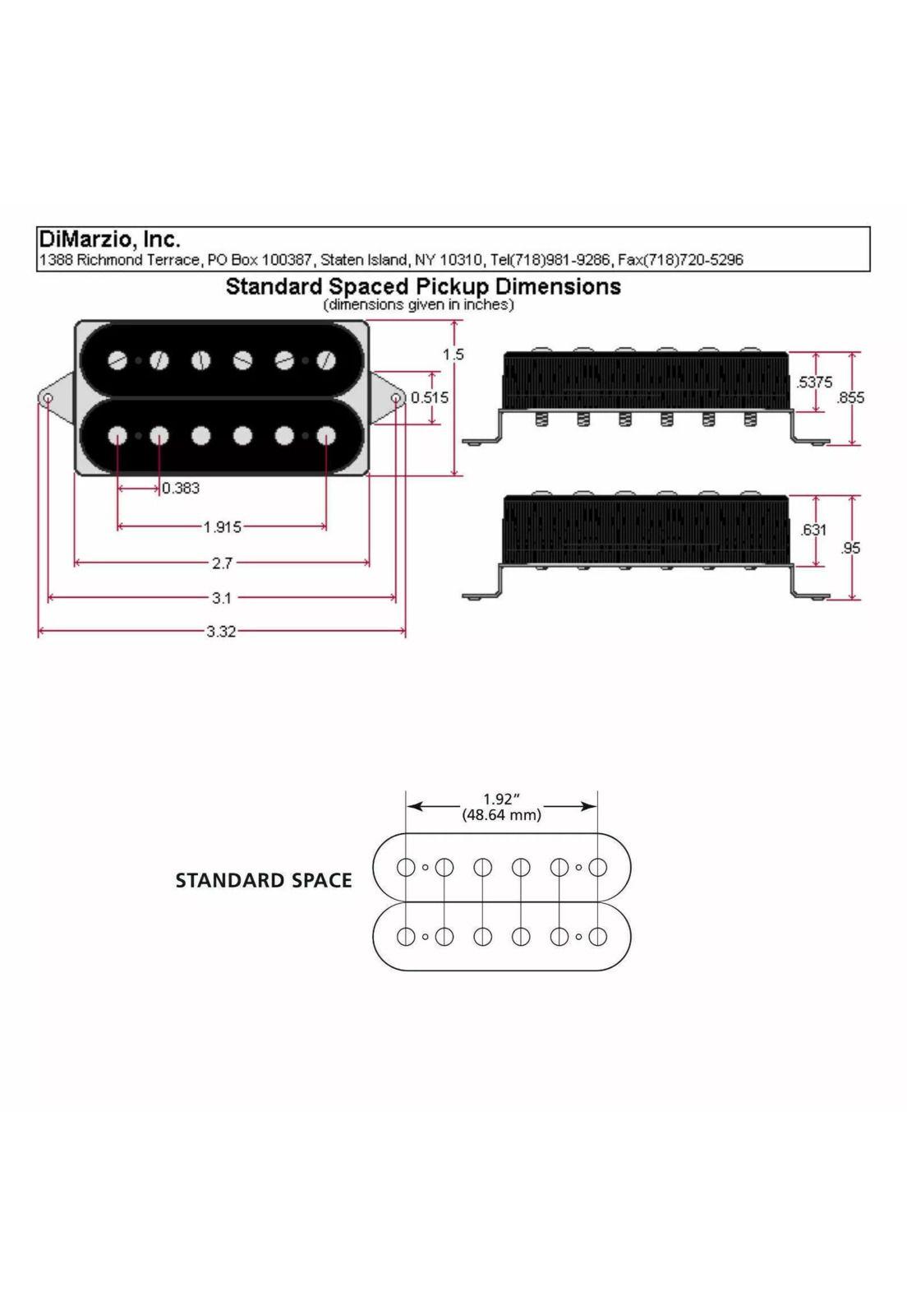 Cápsula para guitarra Dimarzio DP193 BK Air Norton Humbucker-2