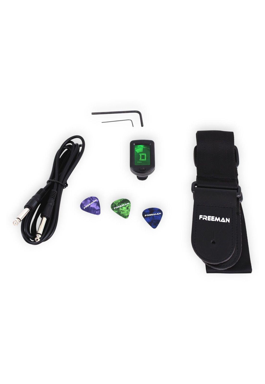 Pack de guitarra eléctrica Stratocaster Freeman FULL ROCK negra-5