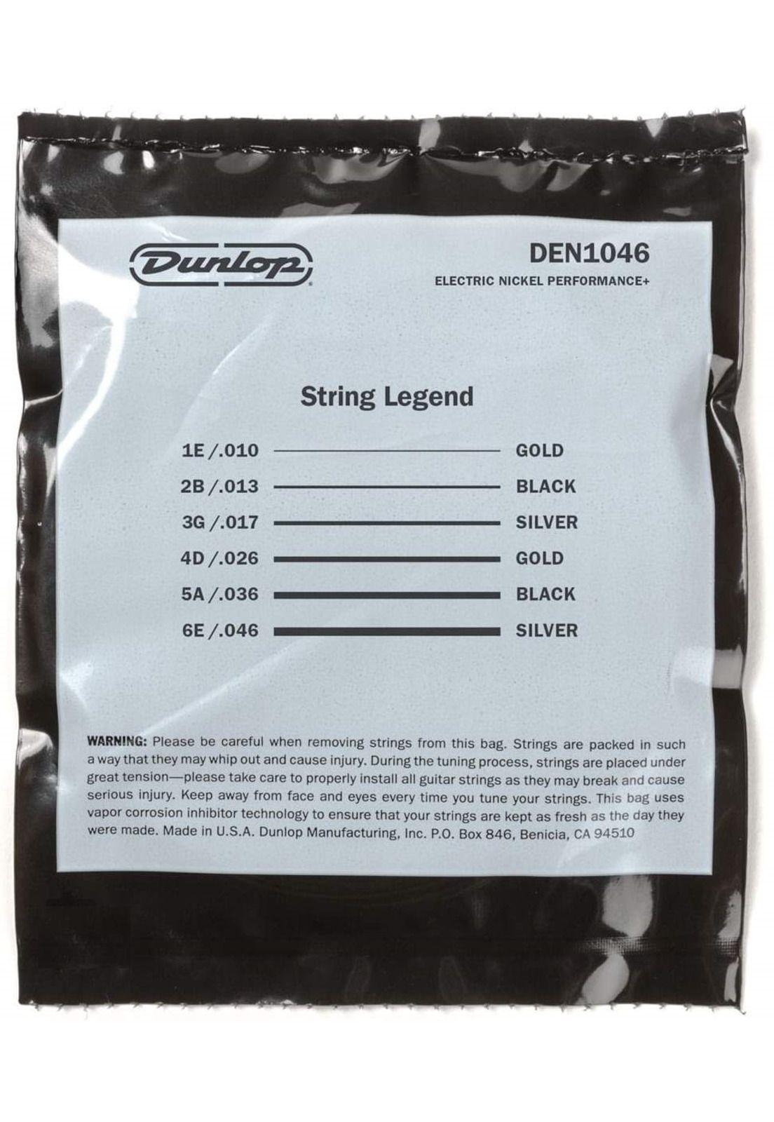 Set Cuerdas guitarra eléctrica Dunlop DEN1046 10-46-2
