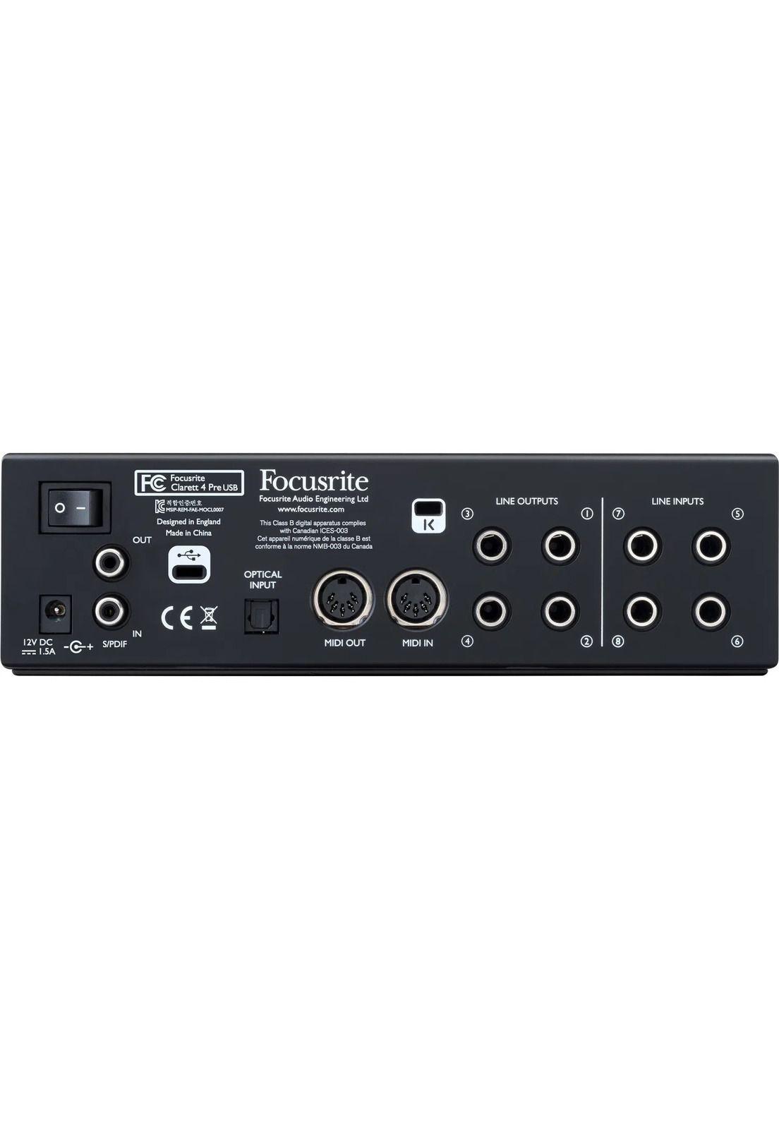 Interfaz de audio USB Focusrite CLARETT 4PRE USB-2