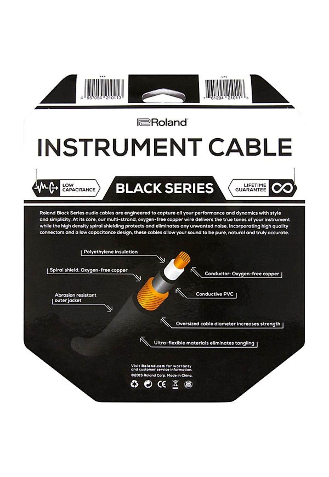 Cable instrumento Roland RIC-B10A Jack 1/4" rect-angul. 3mts-3