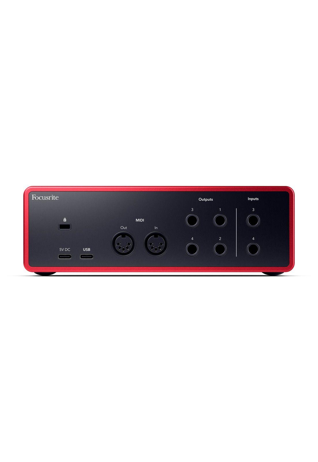 Interfaz de audio Focusrite Scarlett 4i4 4thGen 4x4 con Midi-3