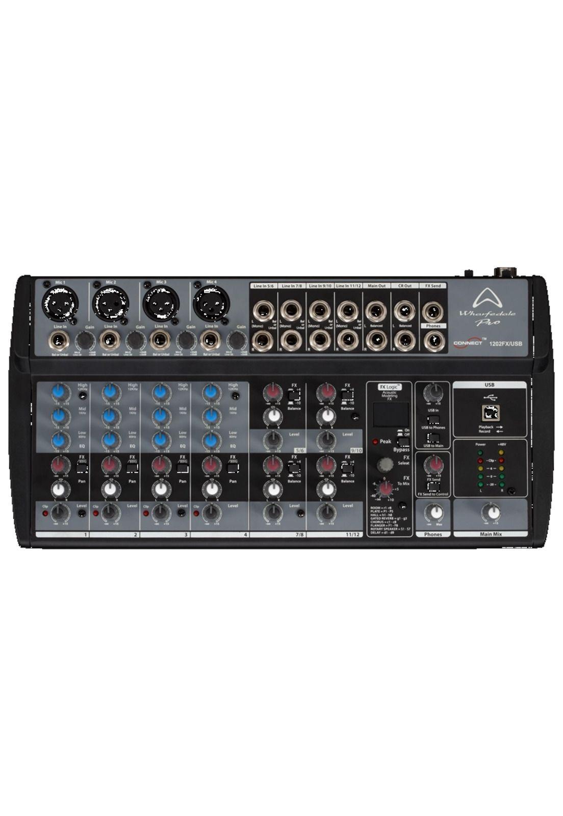 Mixer Wharfedale 1202 FX /USB 4 canales mono 4-0