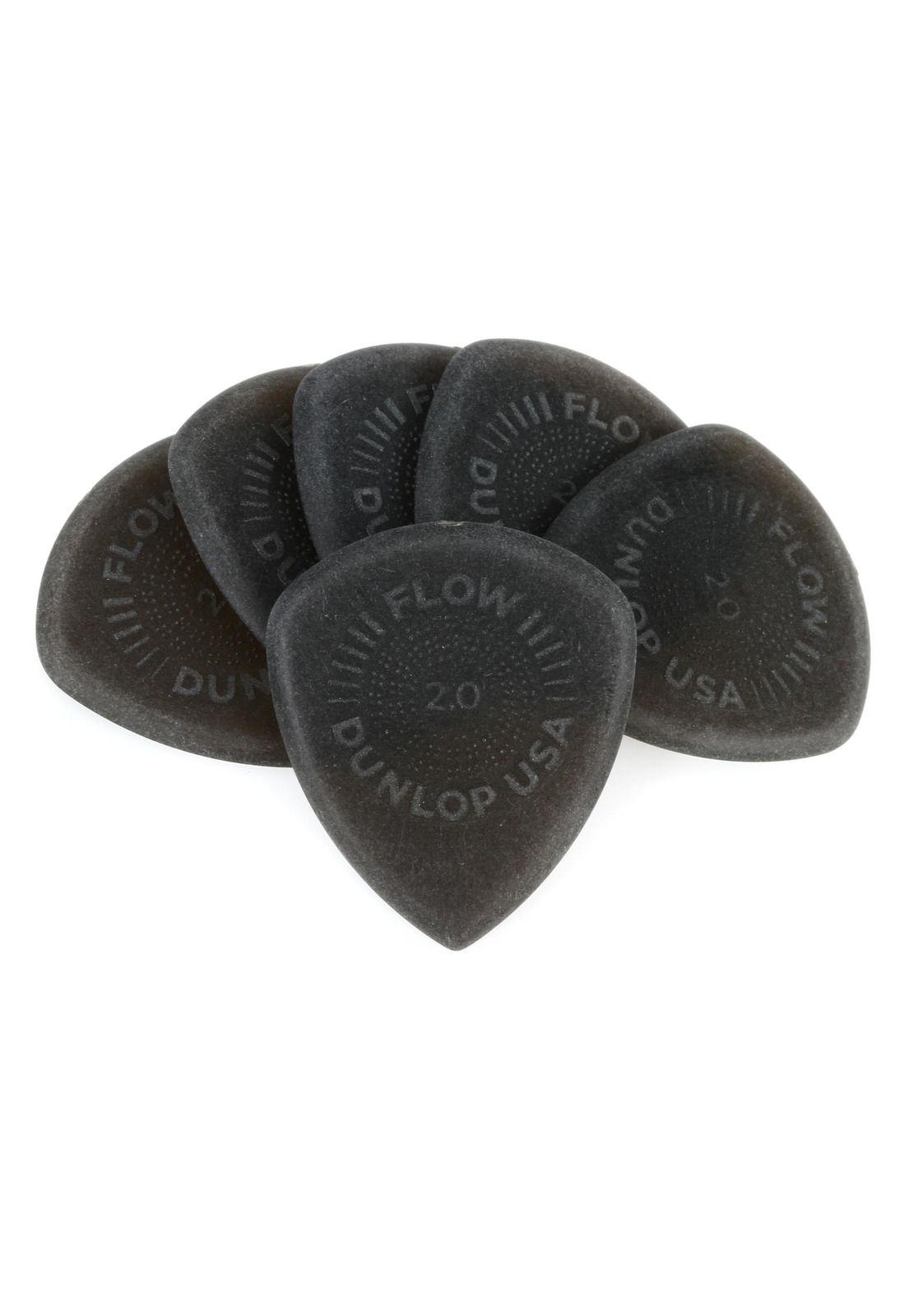 Pack de 6 uñetas Dunlop FLOW STANDARD GRIP 2.0MM 549P200-2