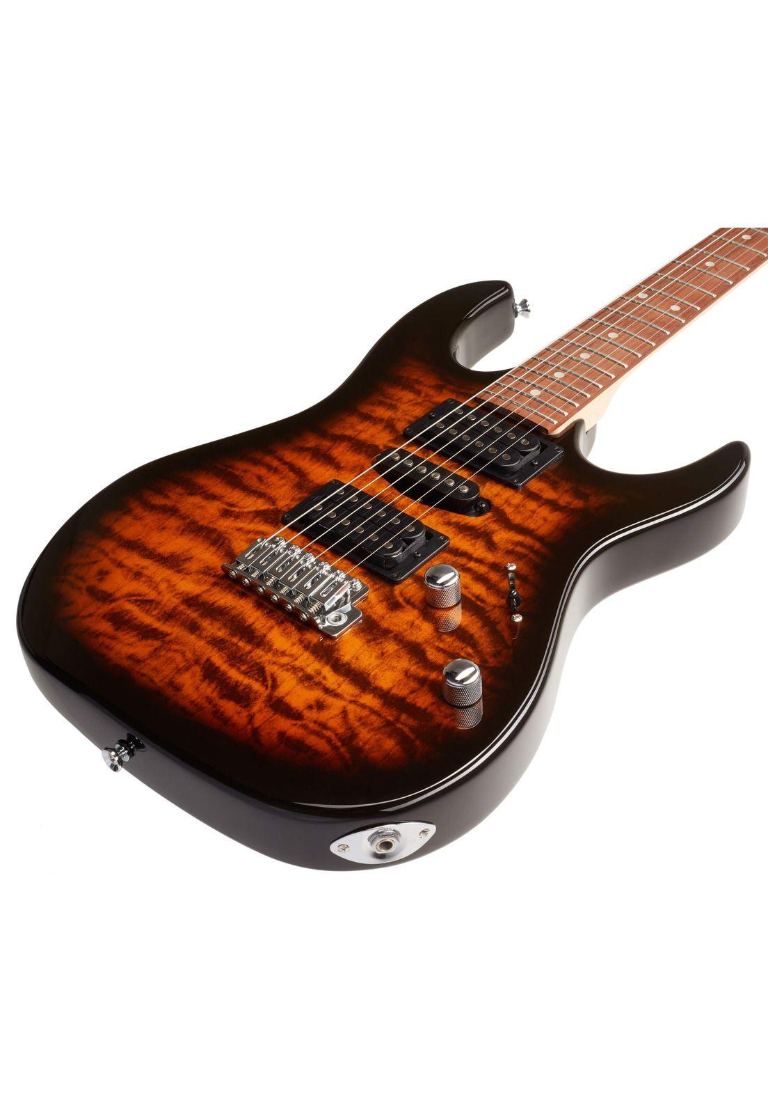 Guitarra eléctrica Ibanez GRX70QA transparent red burst-4