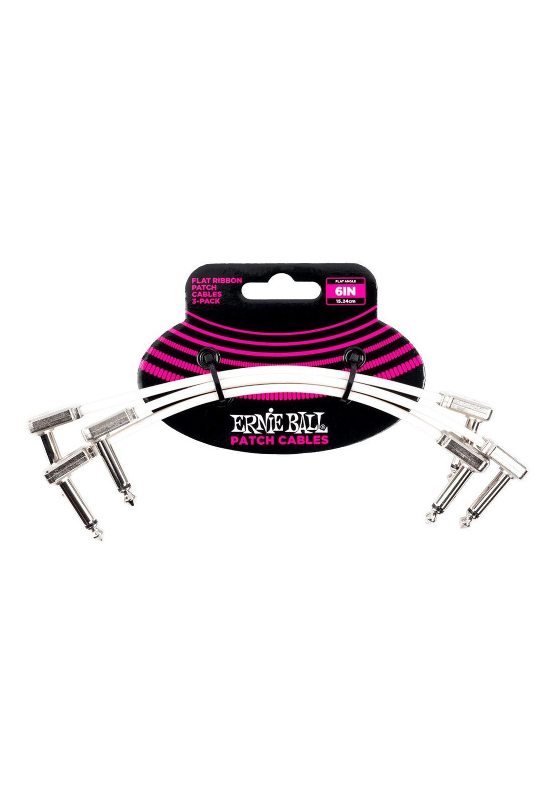 Pack de 3 Cable Patch Ernie Ball Flat Ribbon P06385 15 cms-0