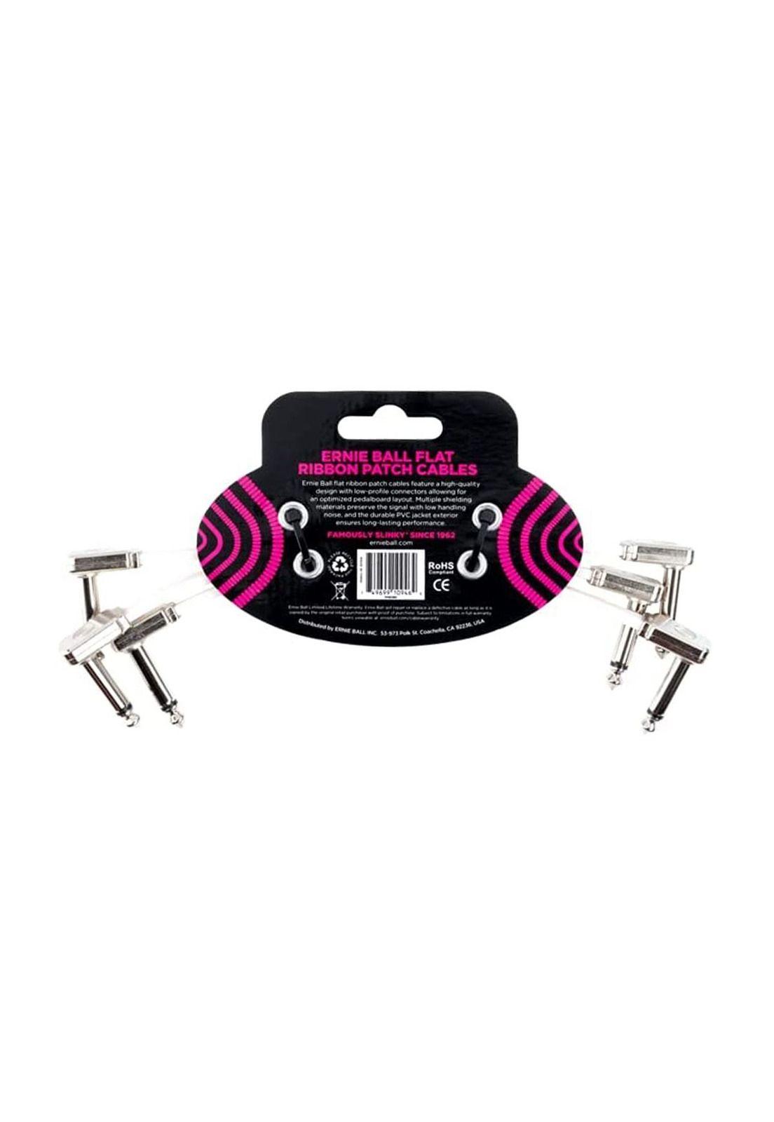 Pack de 3 Cable Patch Ernie Ball Flat Ribbon P06385 15 cms-1