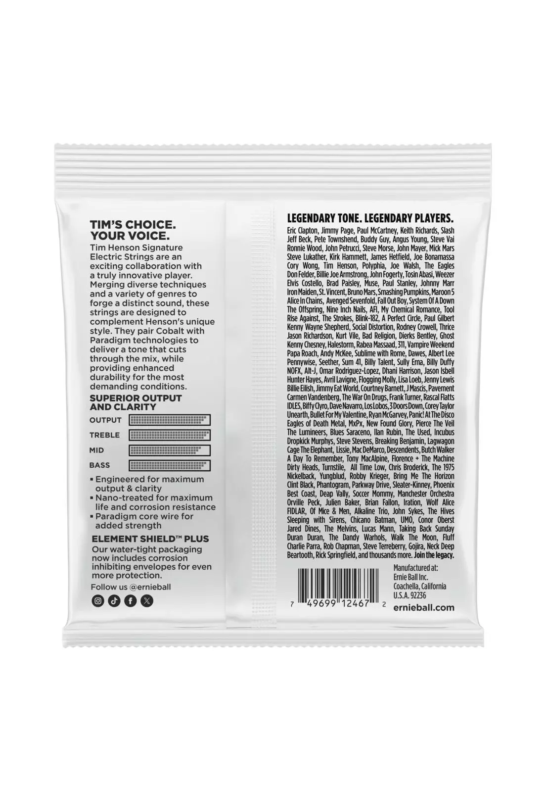 Cuerdas Para Eléctrica Ernie Ball Tim Henson 9.5-46 P03826-1