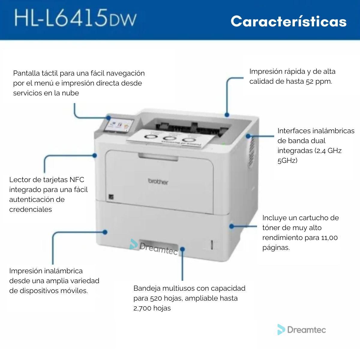 Impresora láser monocromatica Brother HL-L6415DW-1