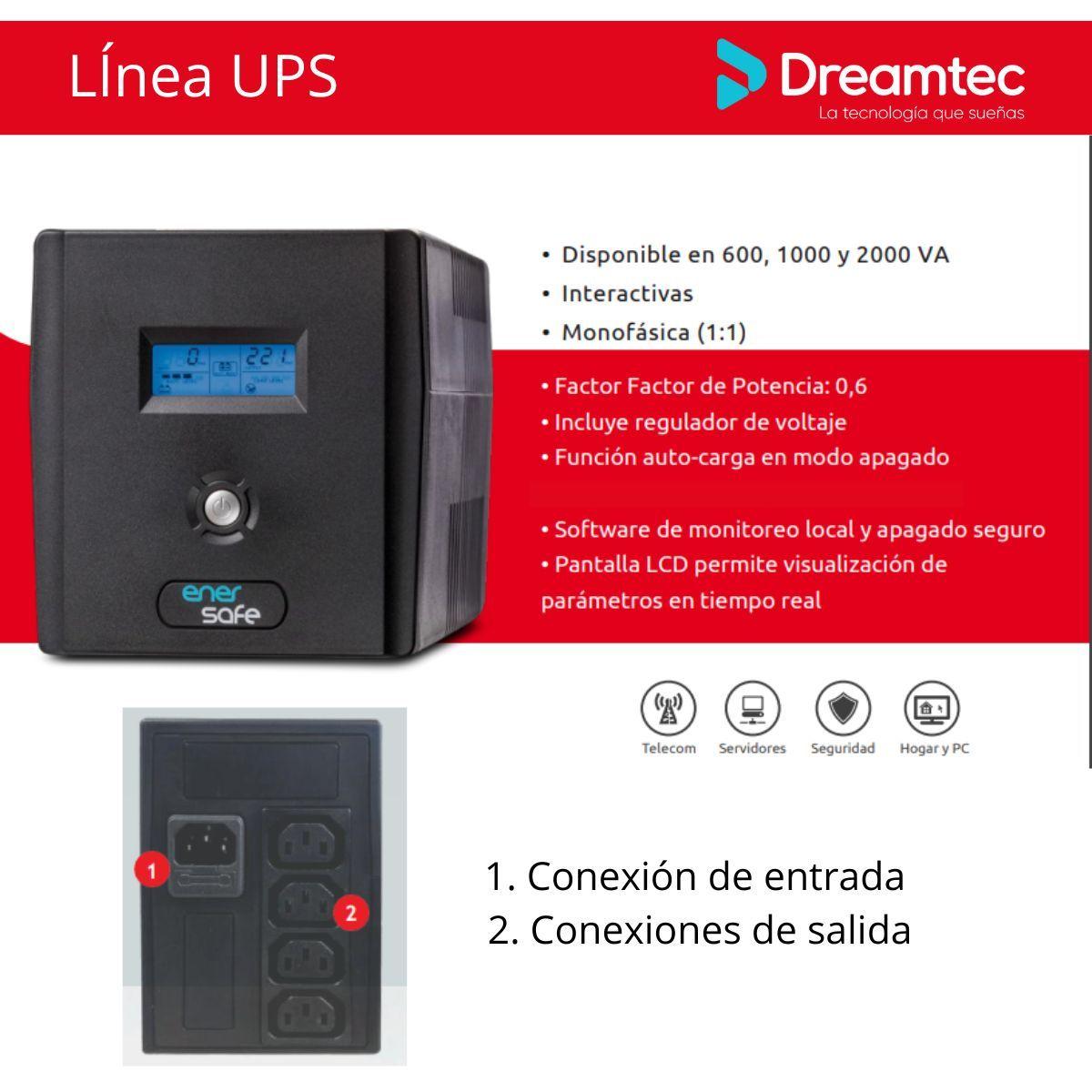 UPS Enersafe ESIT 600Va/360Watts / USB, RJ11-2