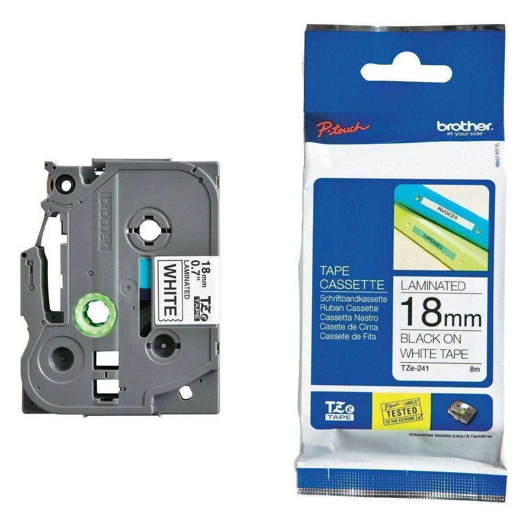 Etiquetas Brother TZE-241 18MM Negro sobre blanco-0