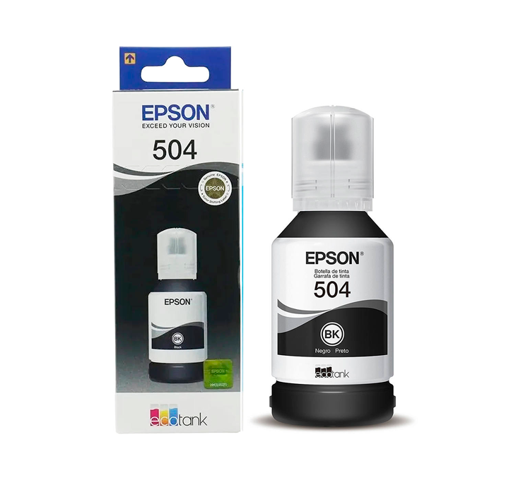 Tinta Epson T504 Negra Original para L-Series/L3110/L3150-3