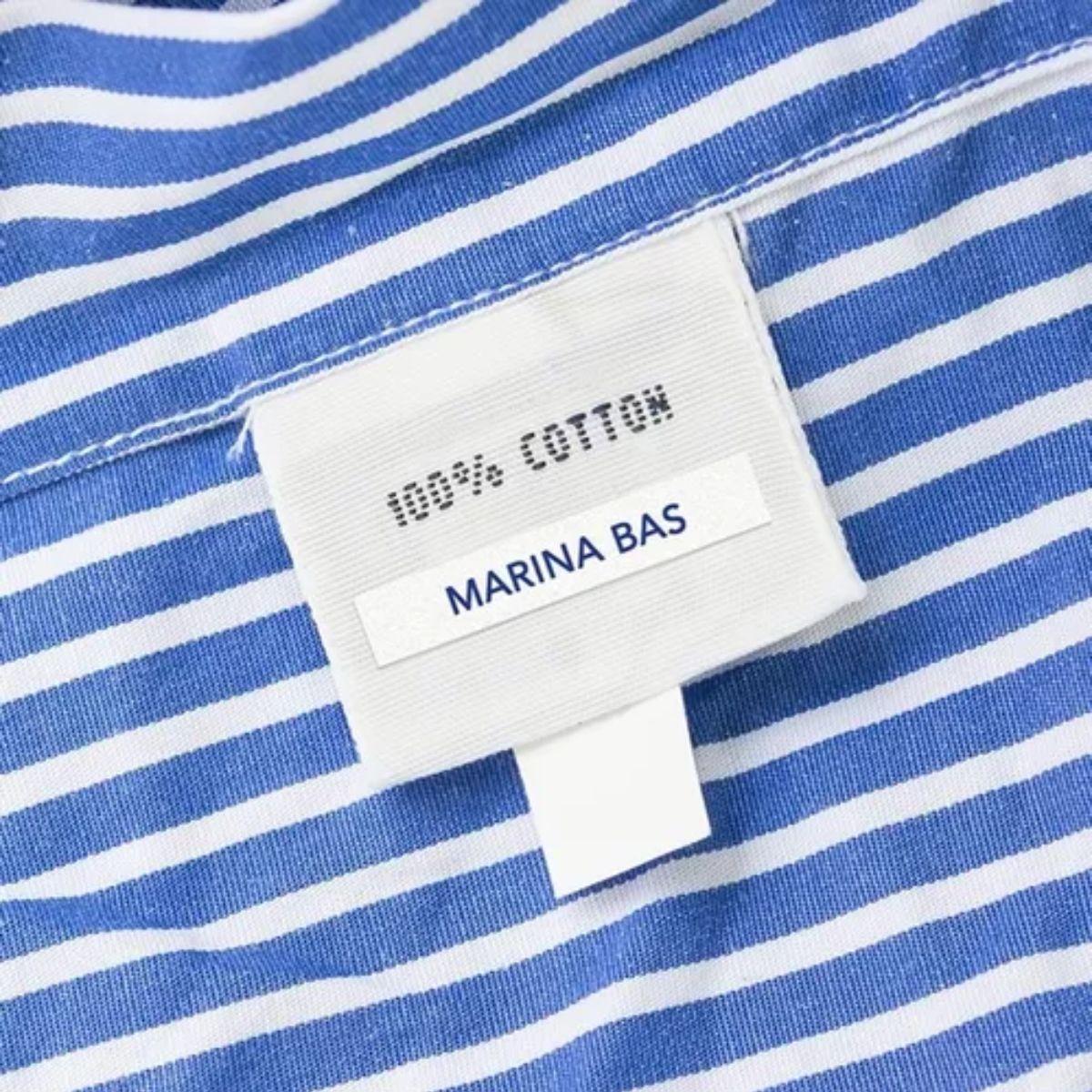 ETIQUETAS BROTHER AZUL MARINO SOBRE CINTA BLANCA TZE-FA3-1