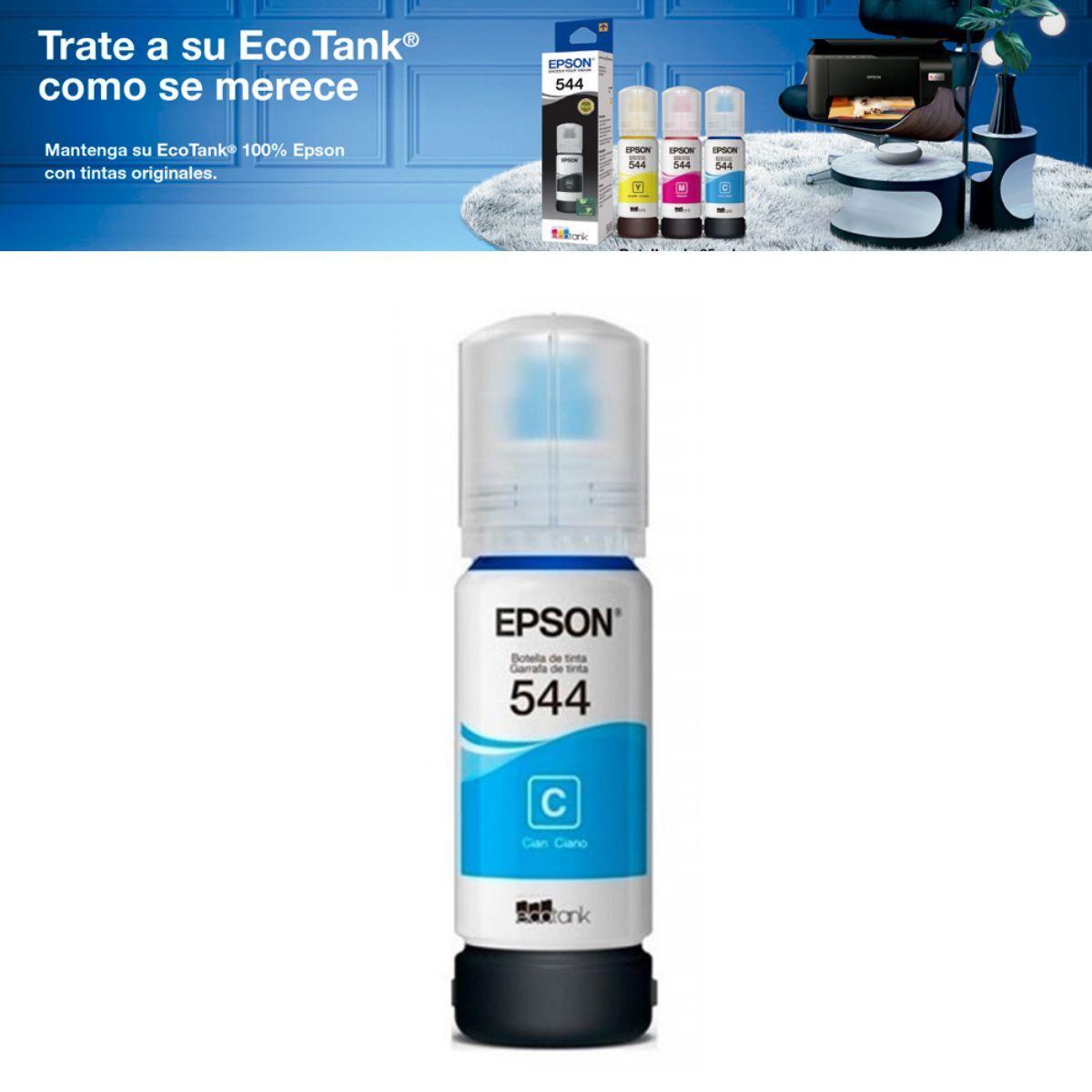 Botella De Tinta Epson T544 Color Cyan De 65 Ml-2