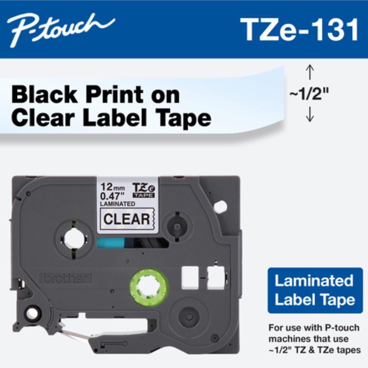 Cinta adhesiva Brother Negro sobre transparente 8m-2