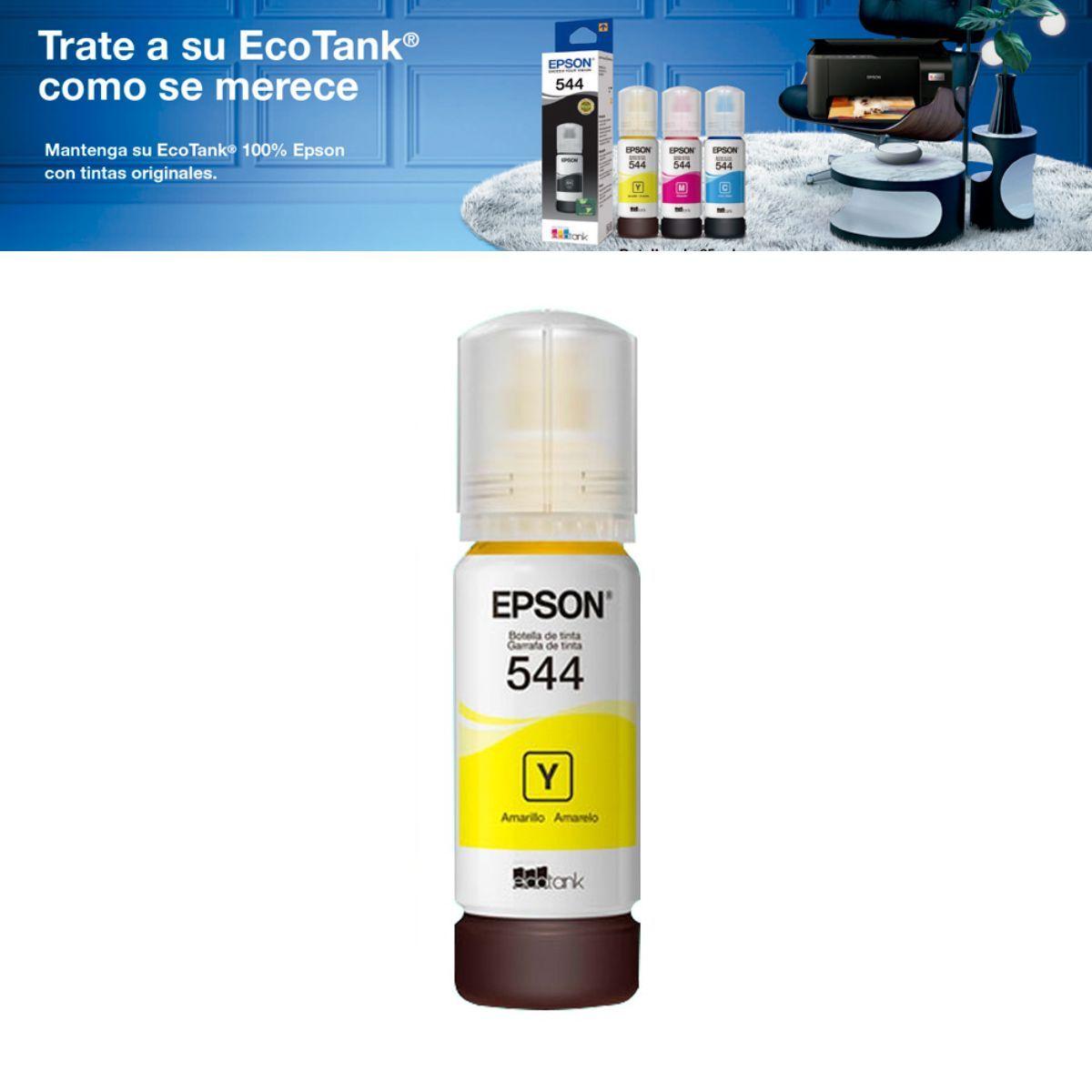 Botella De Tinta Epson T544 Color Amarillo De 65 Ml-2