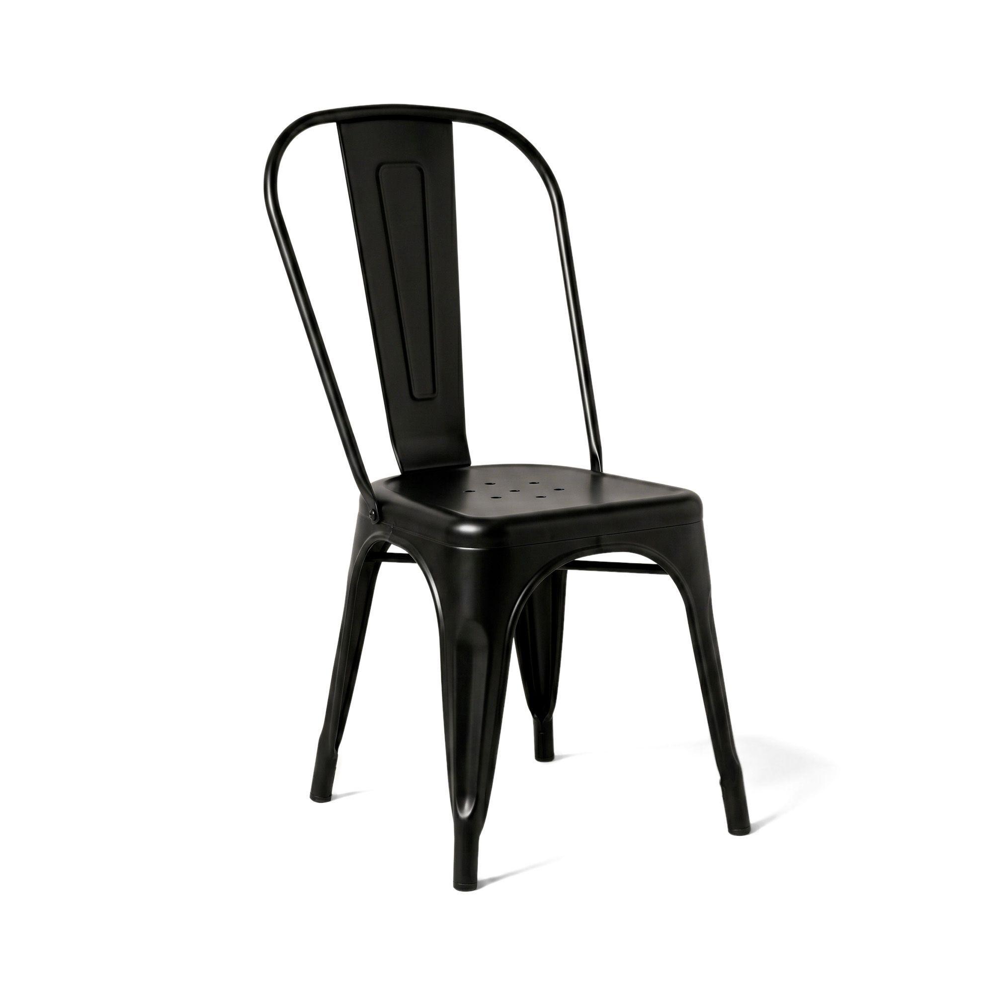 Silla Comedor Terraza Restaurante Apilable Metal Industrial Tolix Negra-0