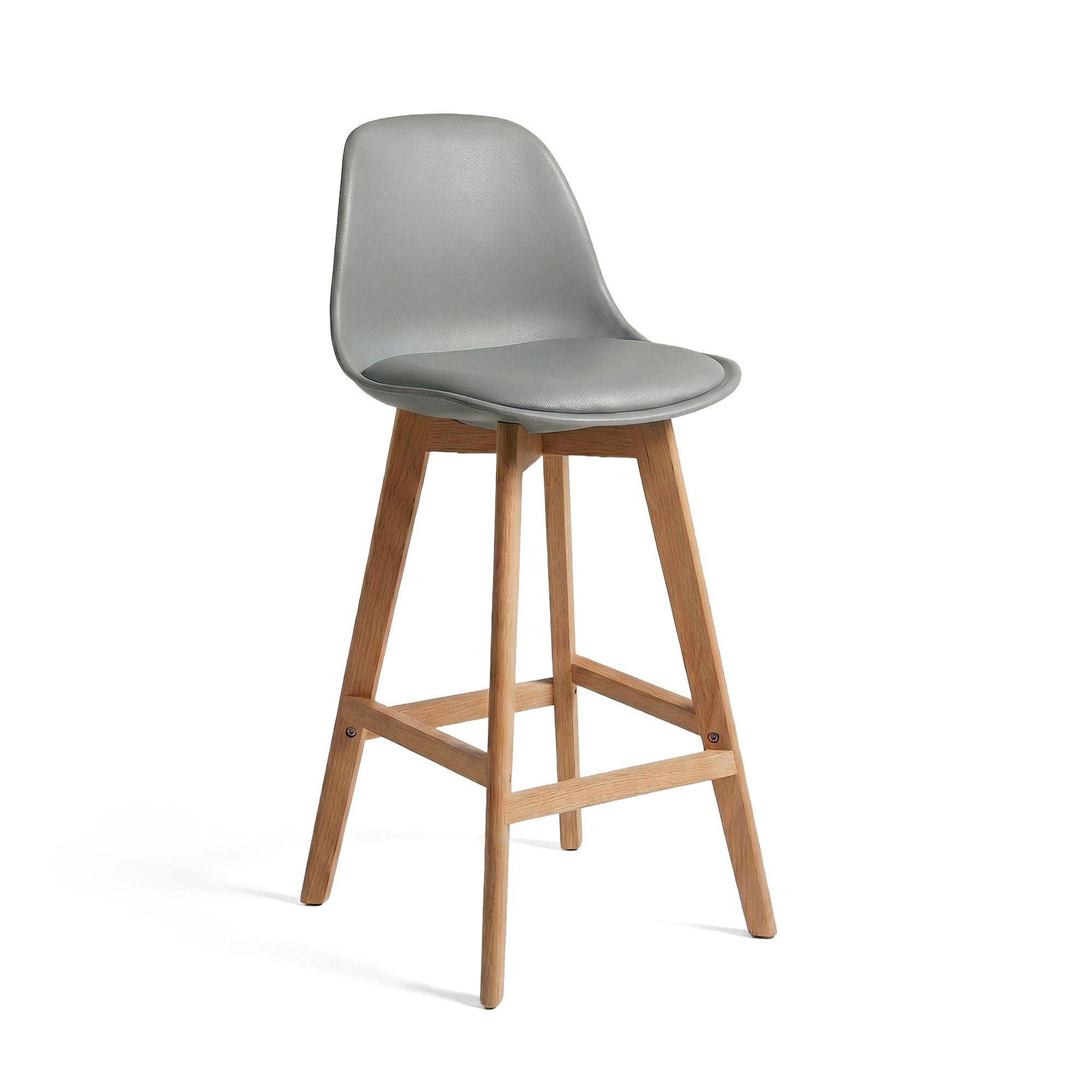 Taburete Piso Bar Acolchado Altura 65cm Eames Tulip Gris-0
