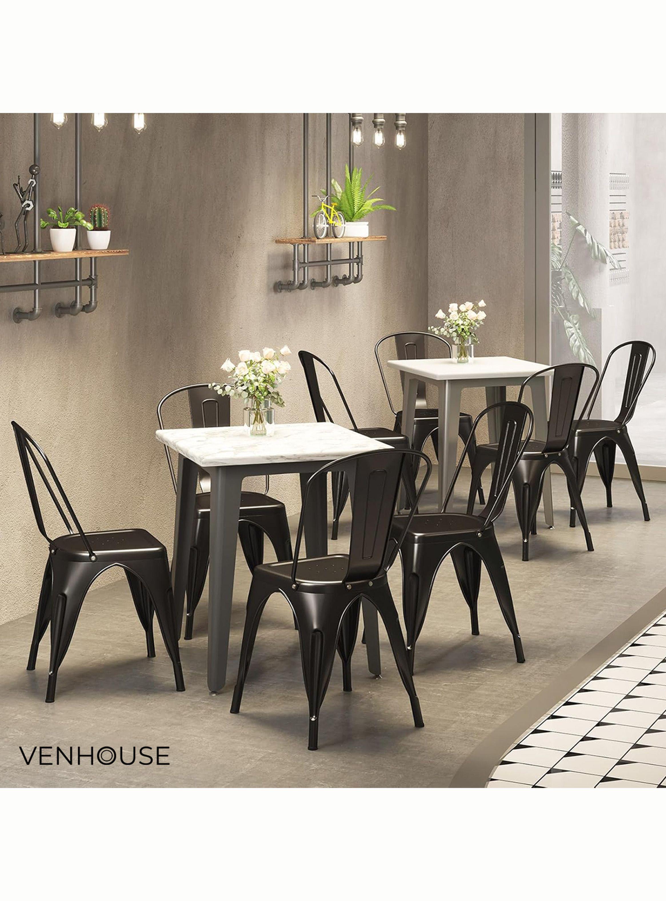 Pack 2 Sillas Tolix Comedor Para Restaurantes O Bar Venhouse Negras-7