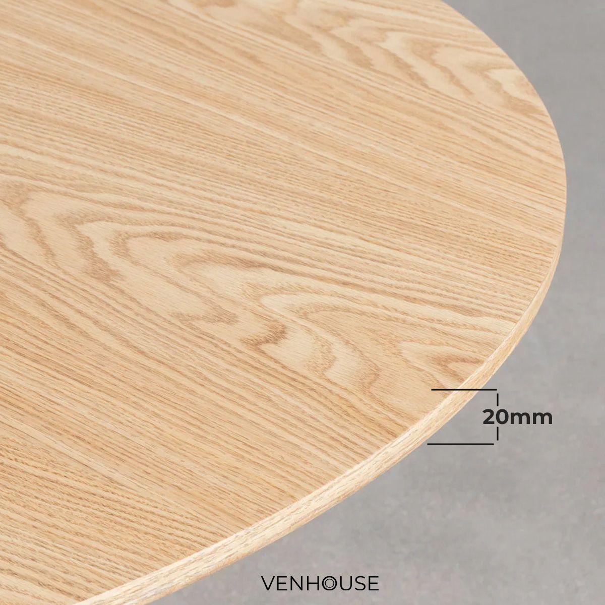 Mesa De Comedor Redonda Nordika Venhoouse Natural 80cm-3