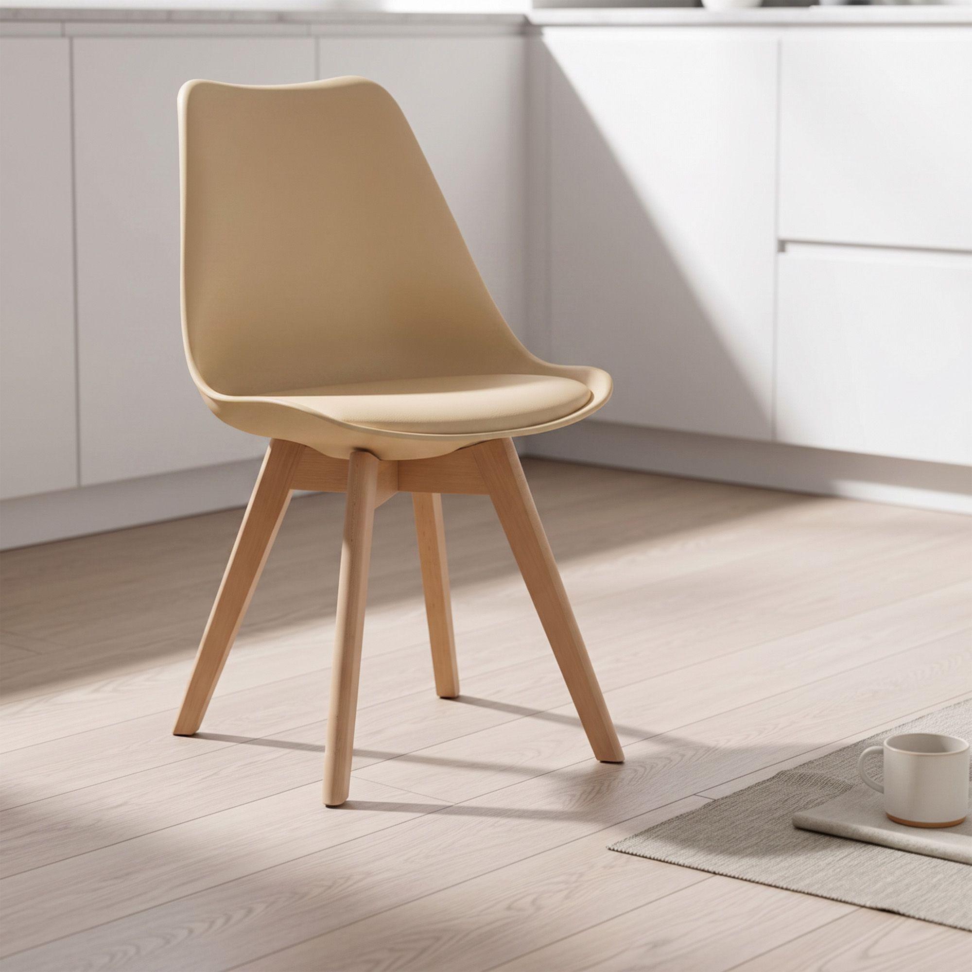 Silla Eames Acolchada Tulip Beige-0