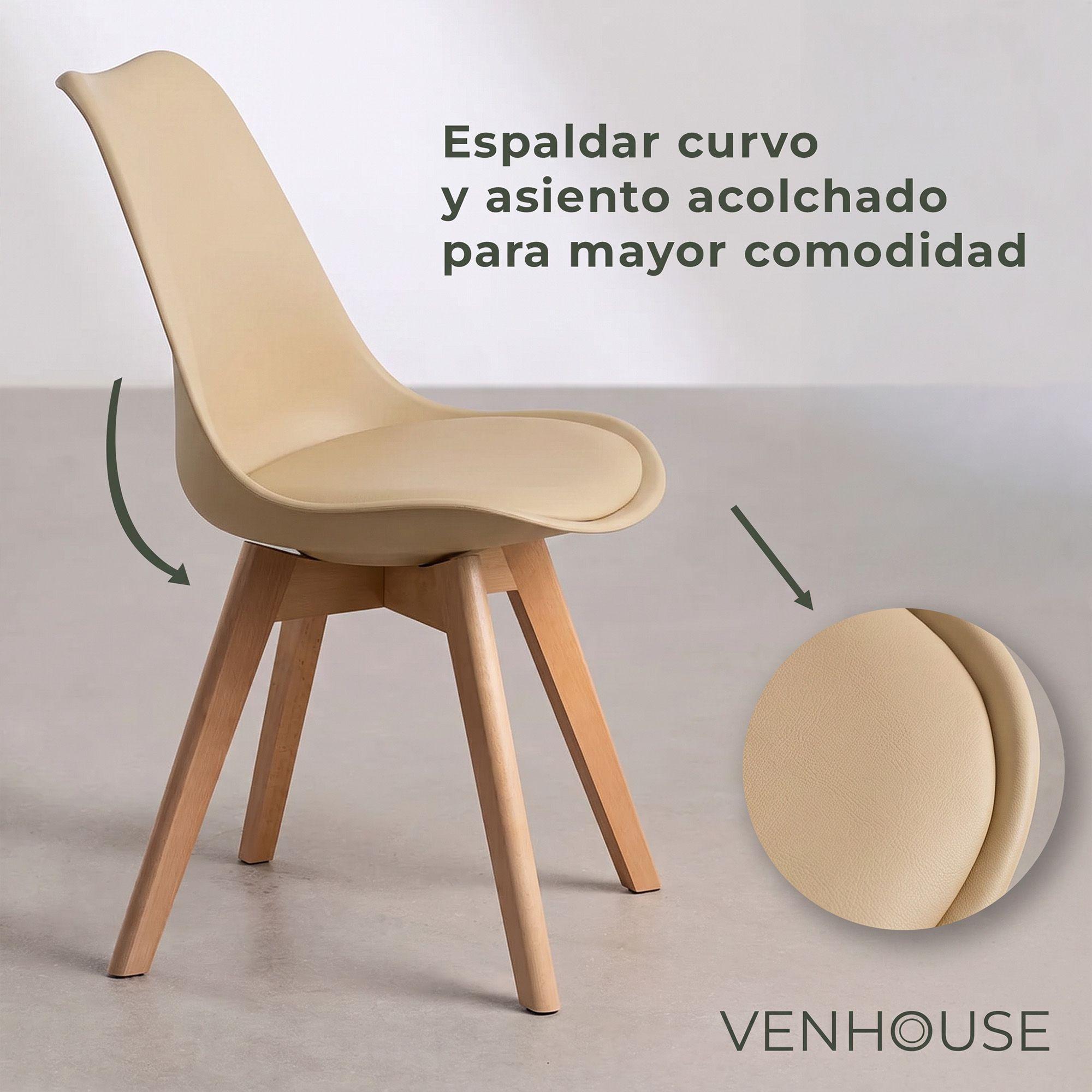 Silla Eames Acolchada Tulip Beige-1