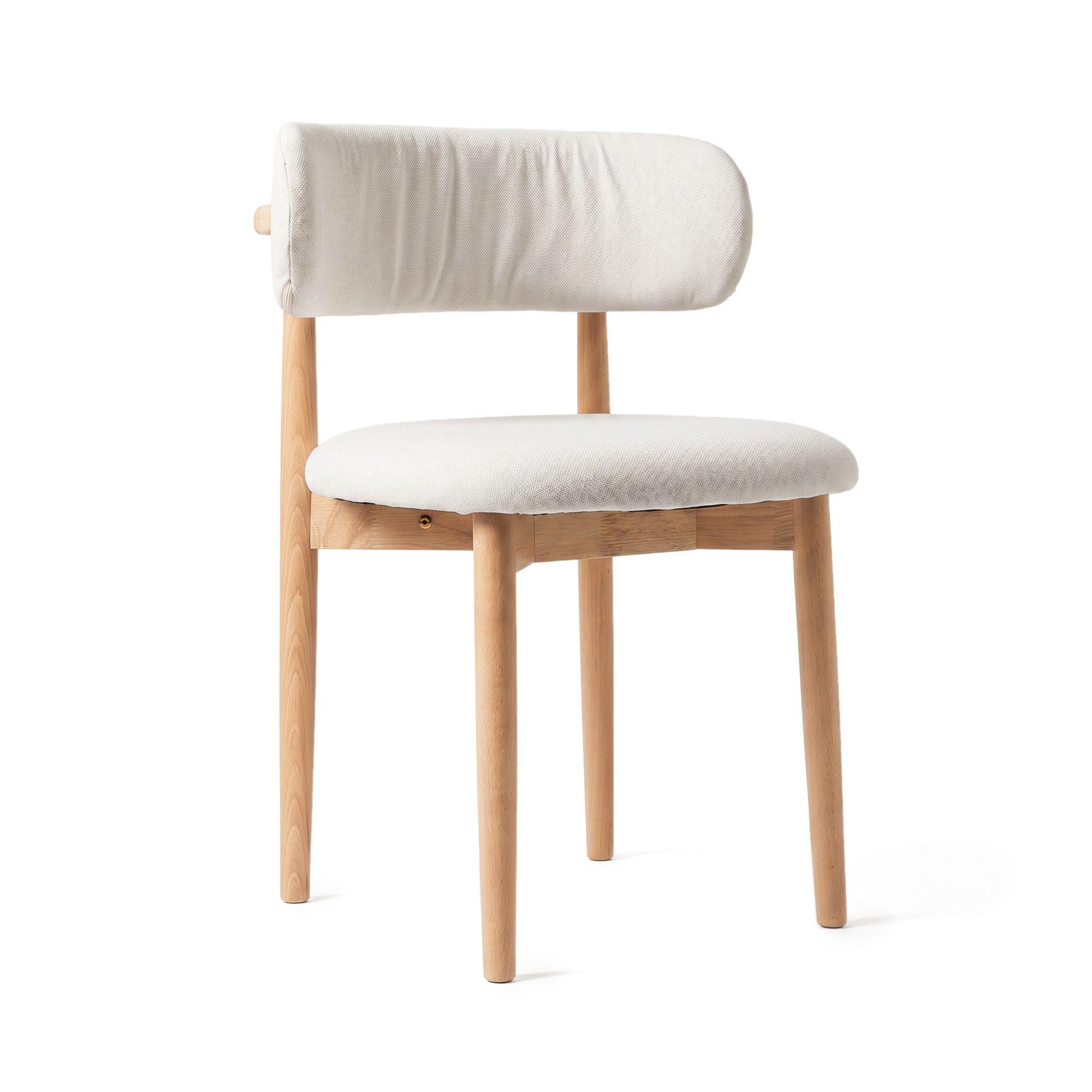 Silla Para Comedor Madera Tapizada Moderna Respaldo Siena Beige-0