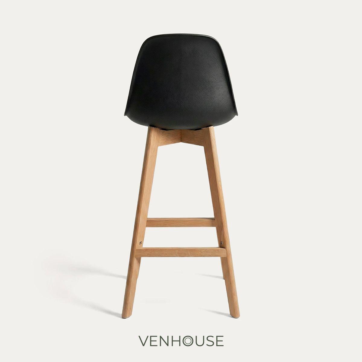Pack 4 Taburetes Piso Bar Acolchado Altura 65cm Eames Tulip Negro-6