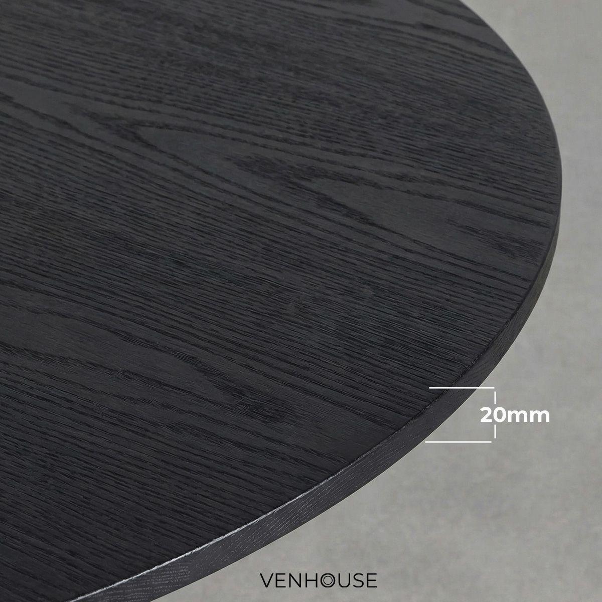 Mesa De Comedor Redonda Nordika  Venhoouse Negra 80cm-5