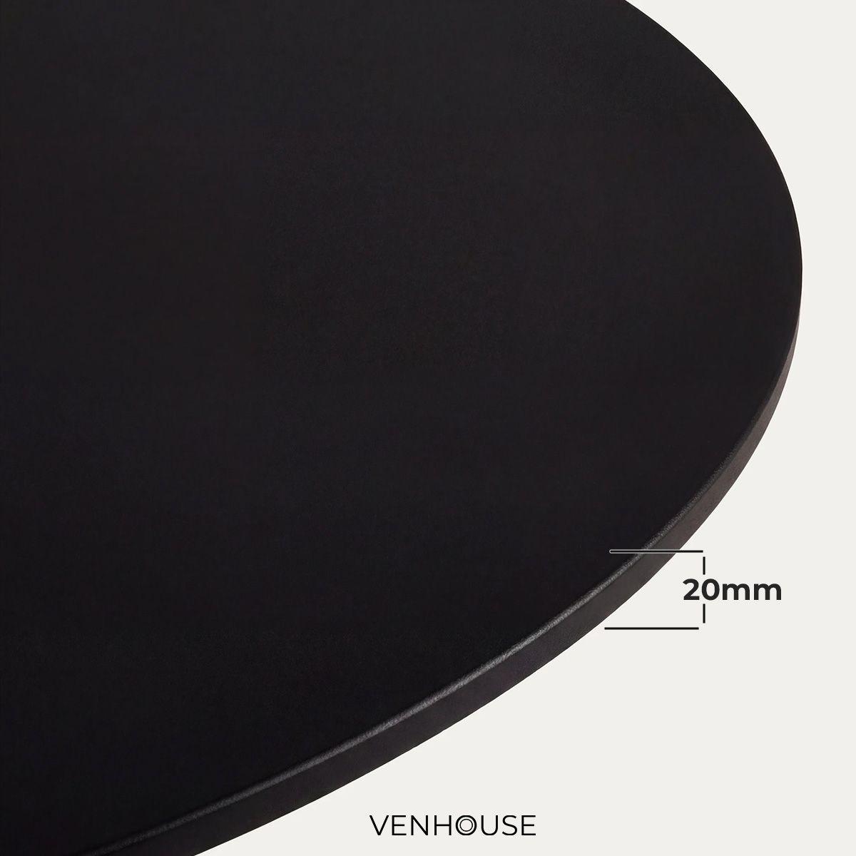 Mesa De Comedor Redonda Nordika  Venhoouse Negra 80cm-3