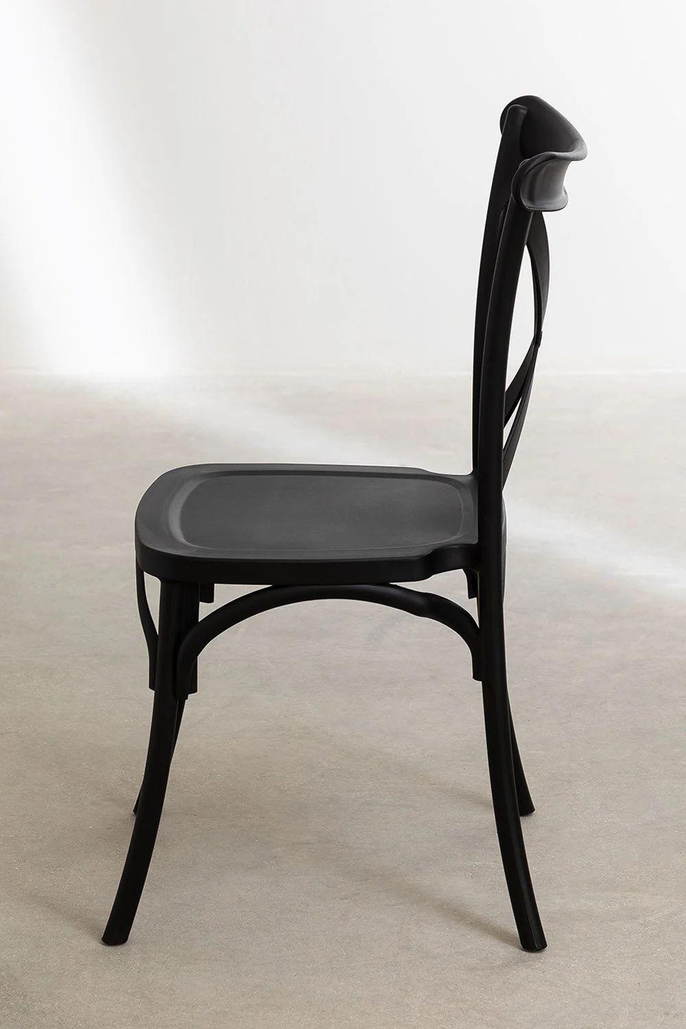 Silla Crossback Para Comedor Apilables  De Polipropileno Negra-2