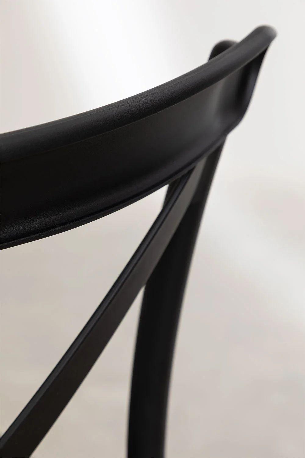 Silla Crossback Para Comedor Apilables  De Polipropileno Negra-5