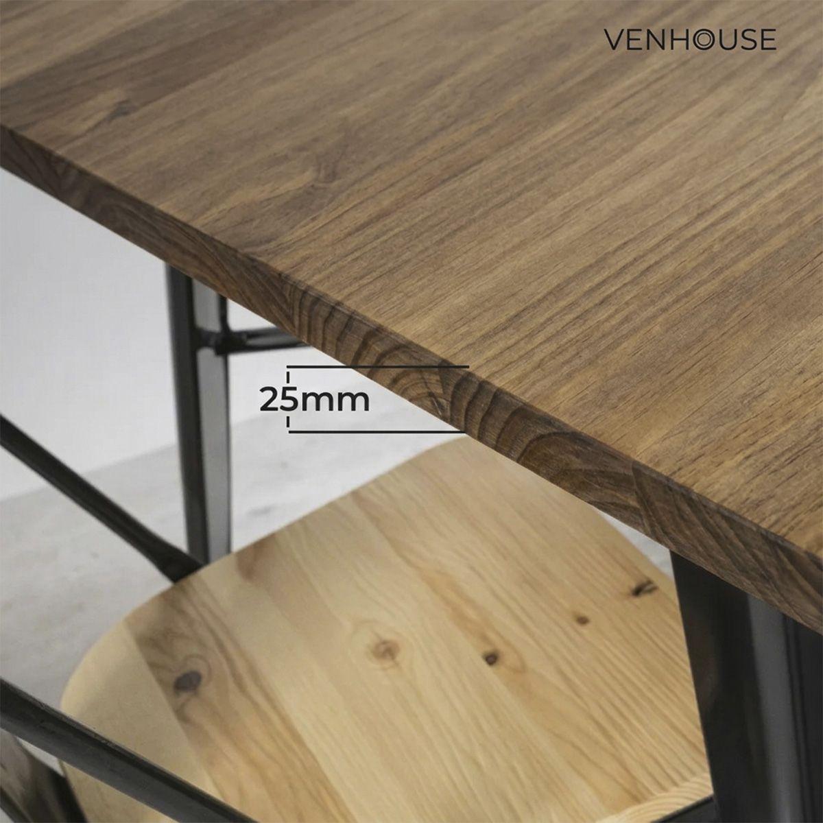 Mesa Tolix Madera Oscura Cuadrada 80x80x75cm Venhoouse-5