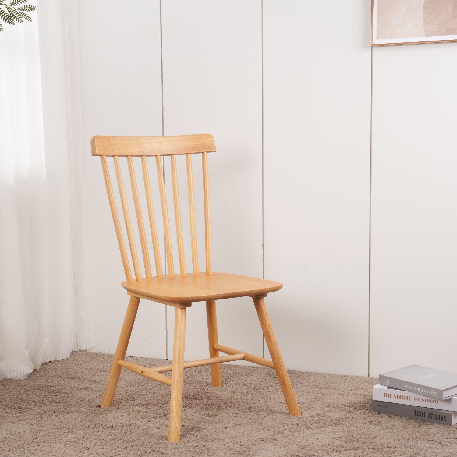 Pack 2 Sillas De Comedor Windsor Madera Natural Venhoouse-5