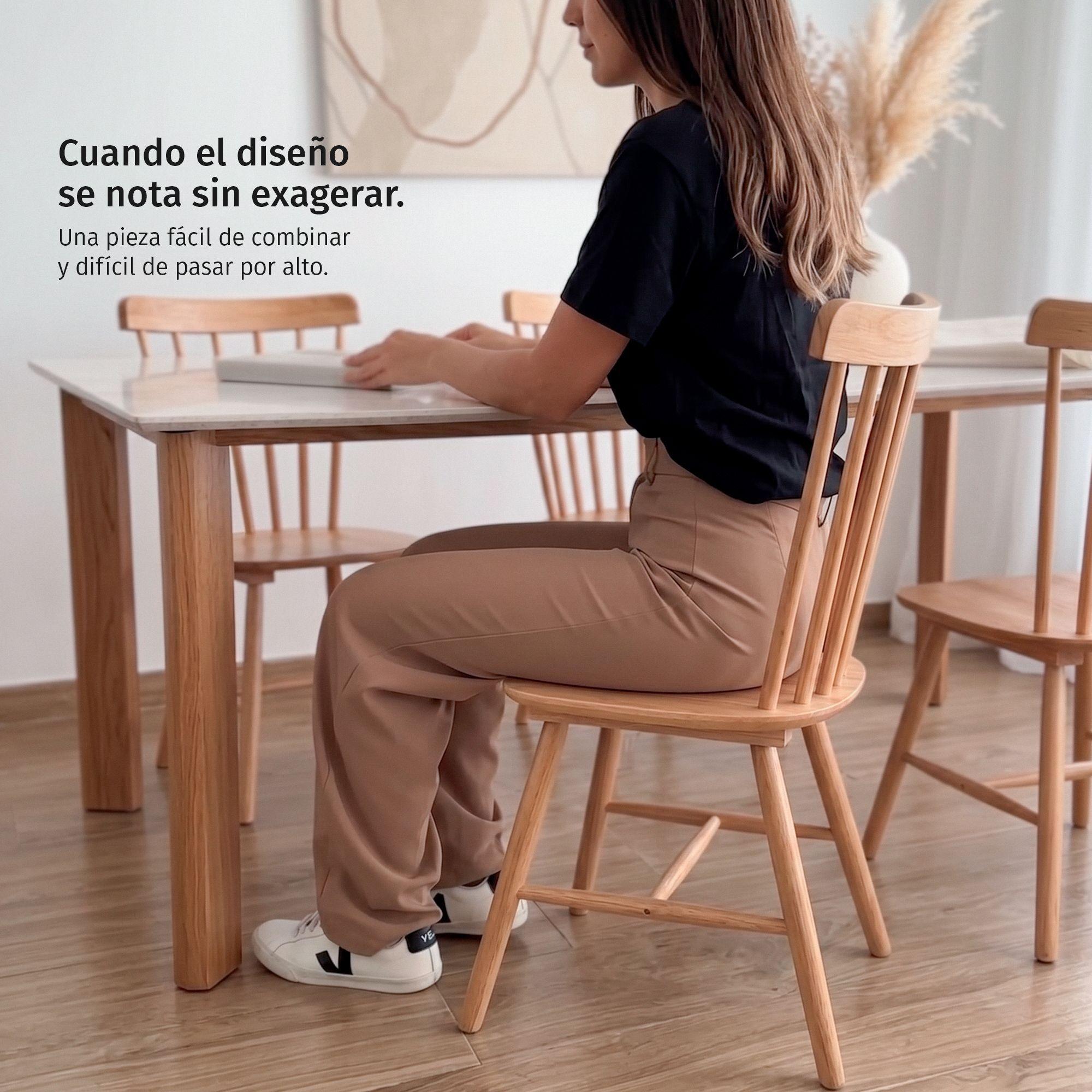 Pack 2 Sillas De Comedor Windsor Madera Natural Venhoouse-4