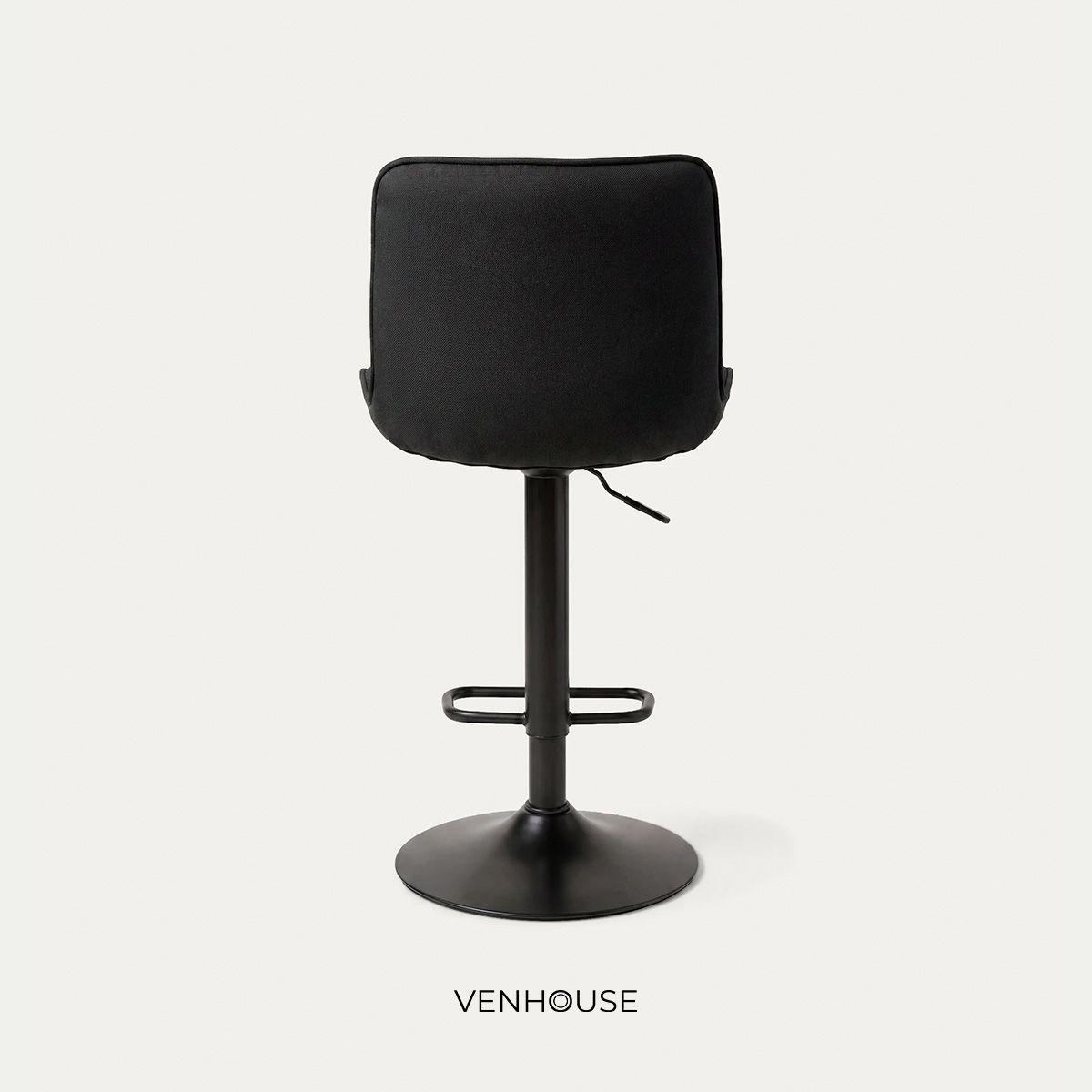 Silla Piso Bar Taburete Altura Regulable Dorik Venhoouse Negro-5