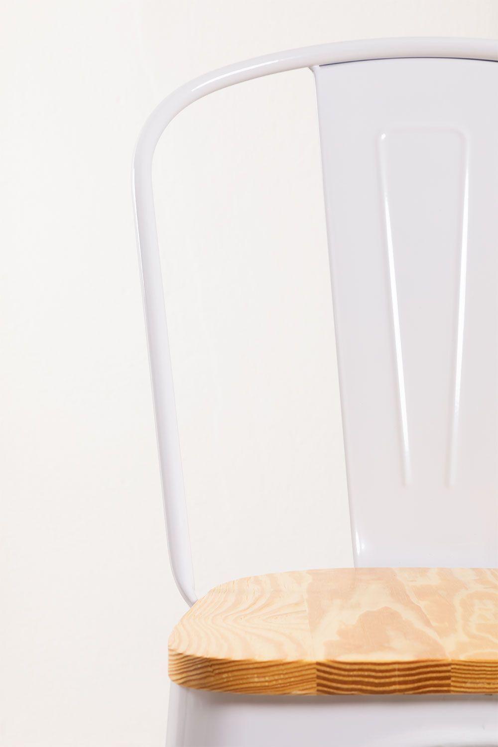 Pack 4 Sillas Tolix Blancas De Madera Comedor Venhouse-2