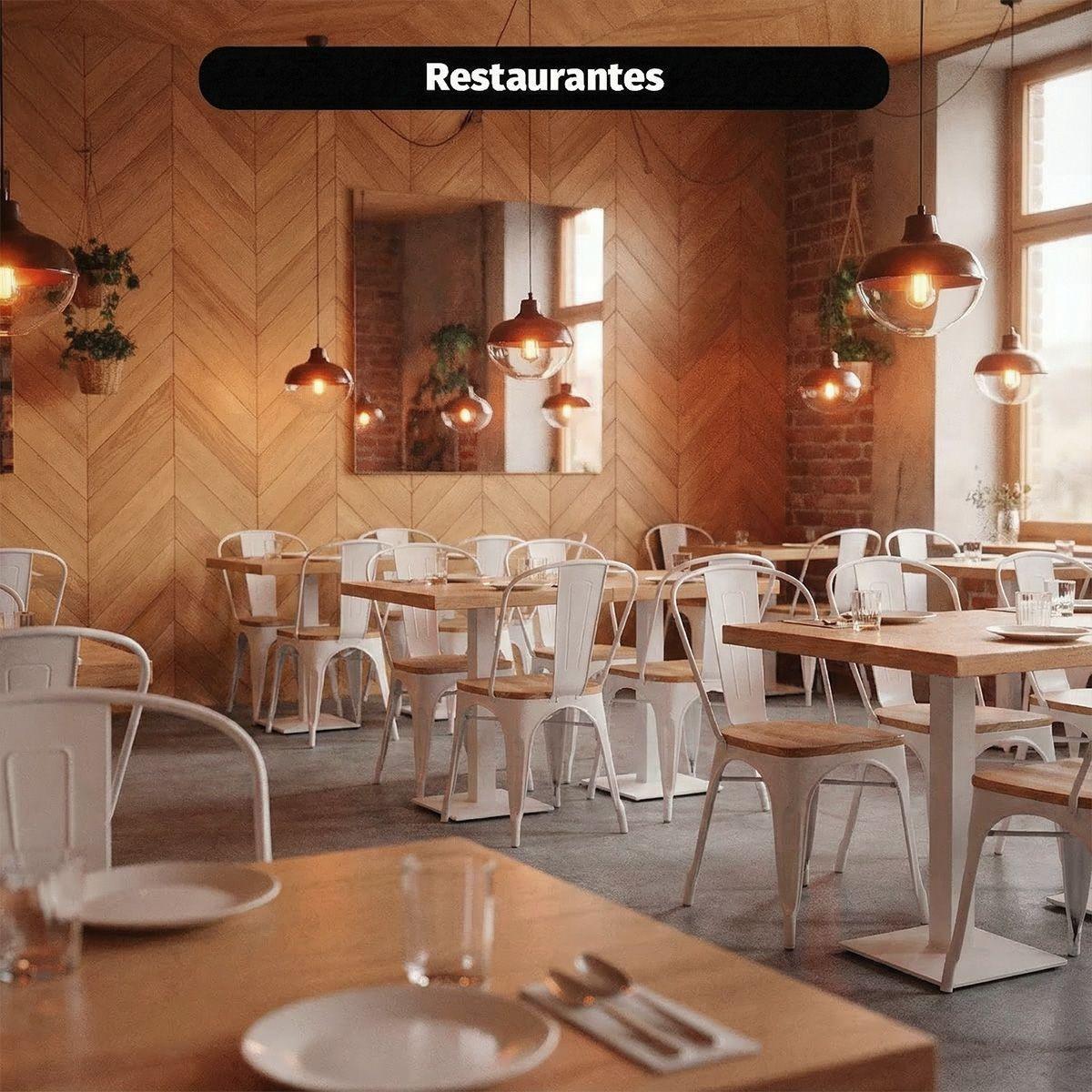 Pack 4 Sillas Tolix Blancas De Madera Comedor Venhouse-7