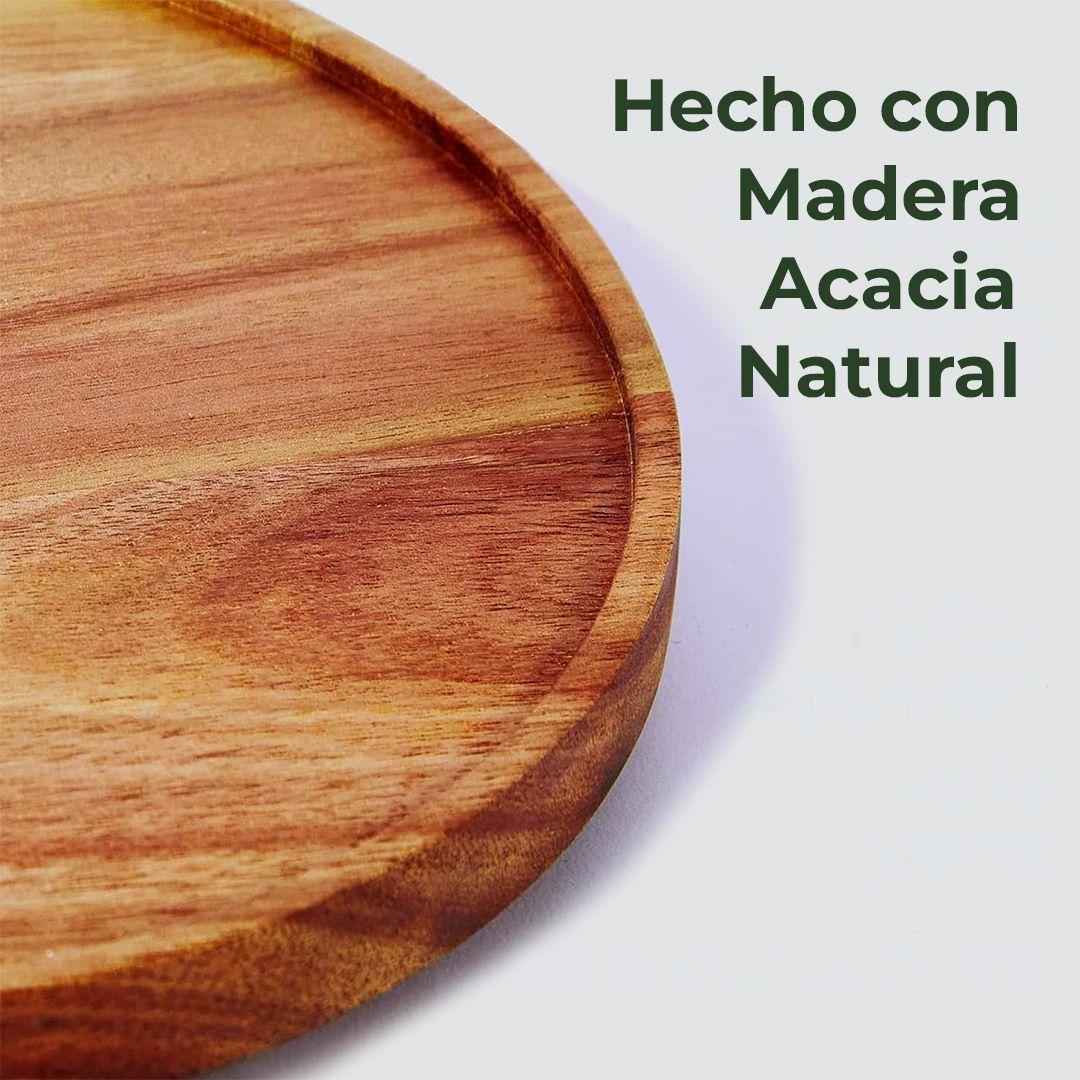 Organizador Giratorio Lazy Susan Acacia Despensa Mesa Cocina-5